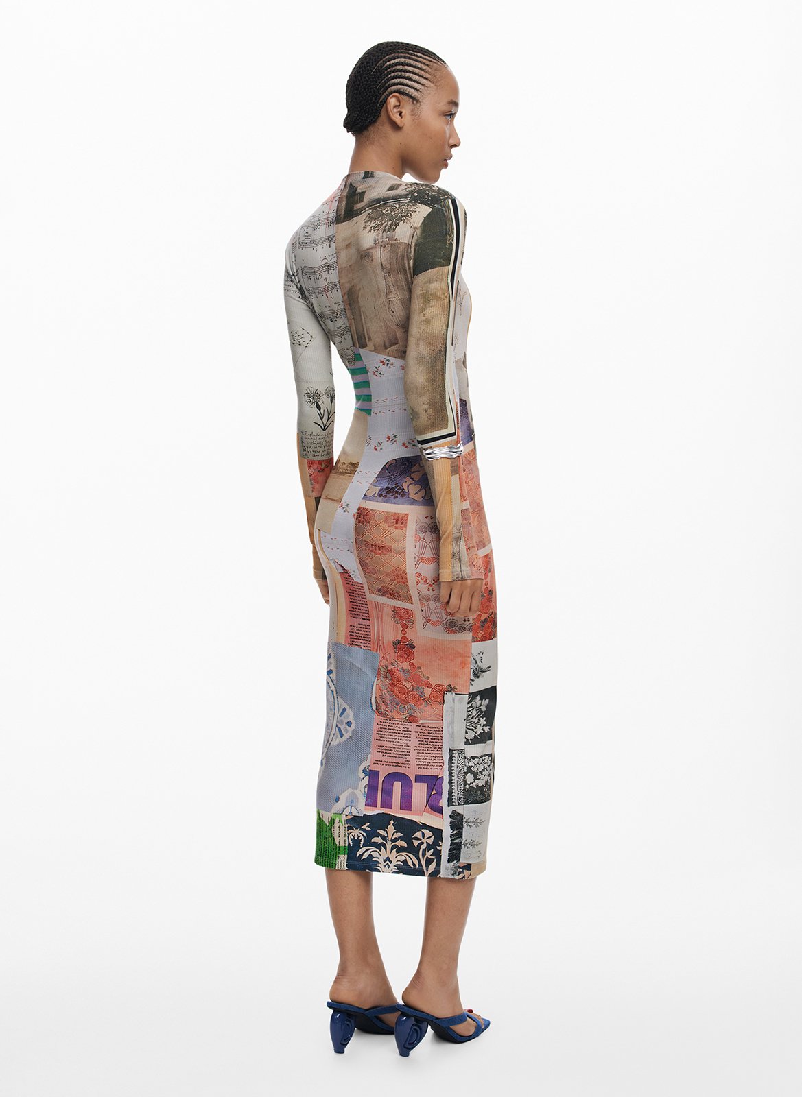 Robe midi col montant imprimée DESIGUAL Multicolore