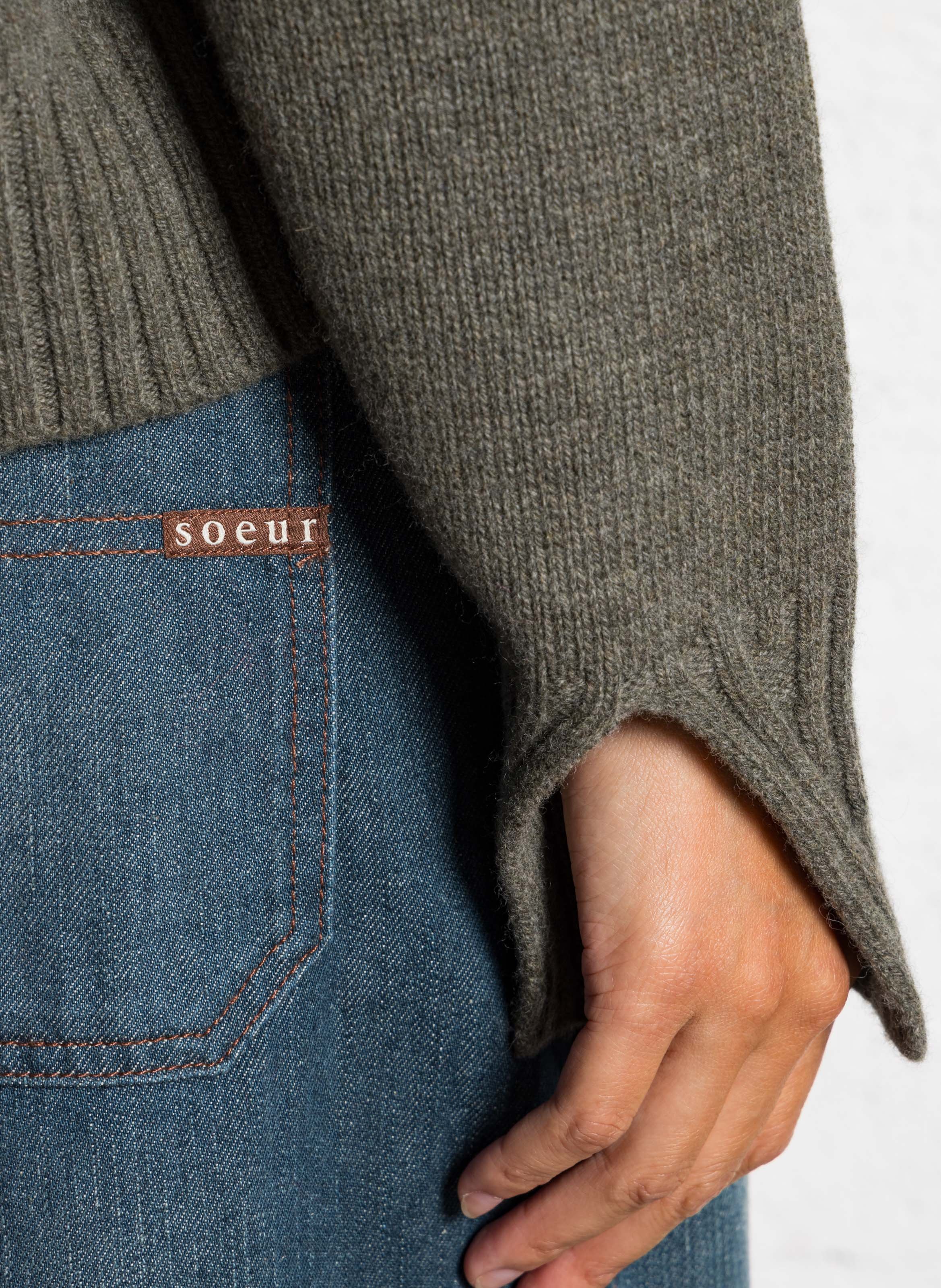 Abidjan wool round-neck sweater SOEUR Grey