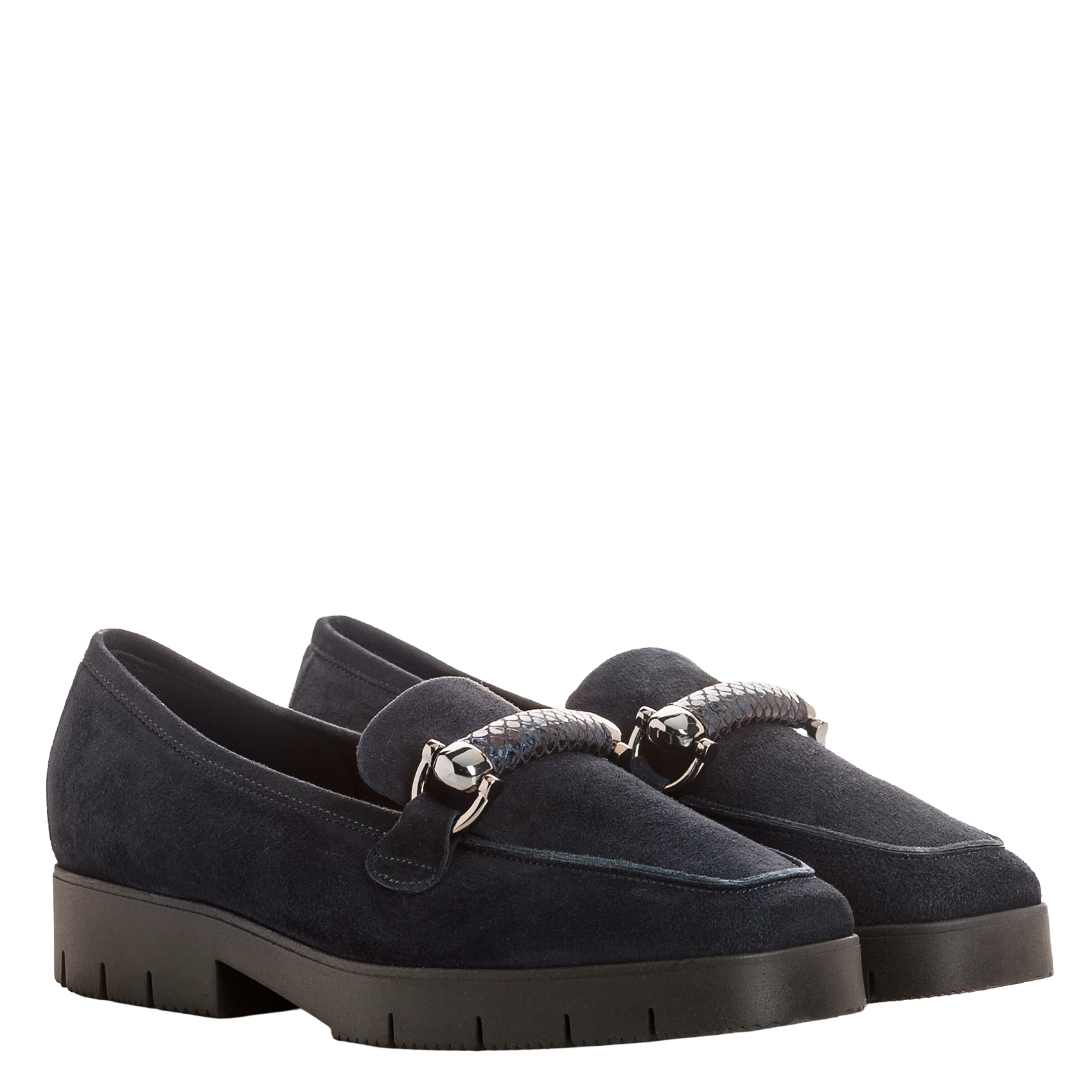 Leren loafers REQINS Blauw