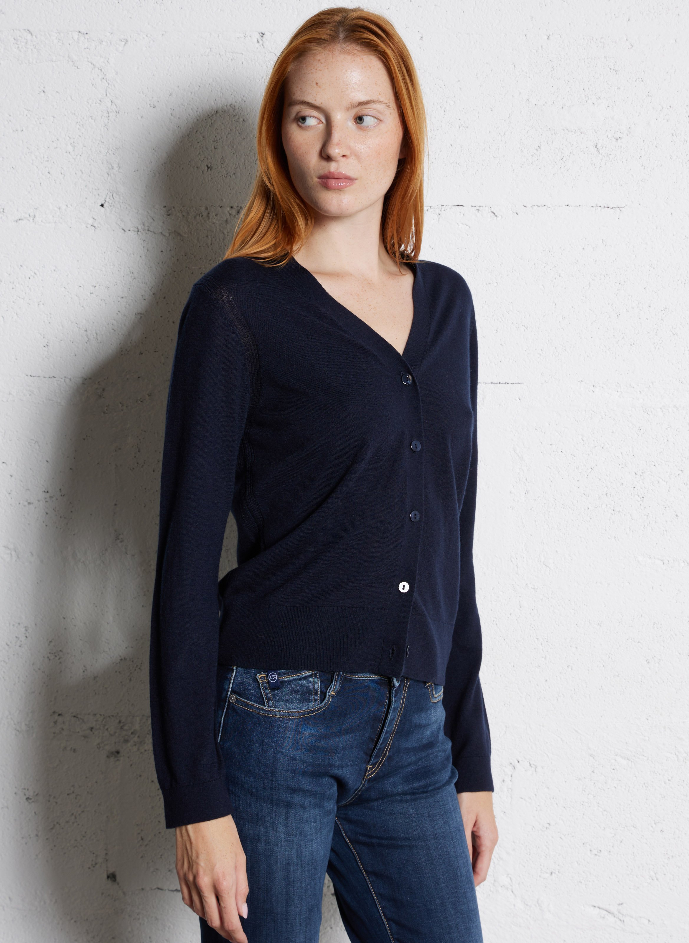 Cotton-blend bootcut jeans LE TEMPS DES CERISES Blue