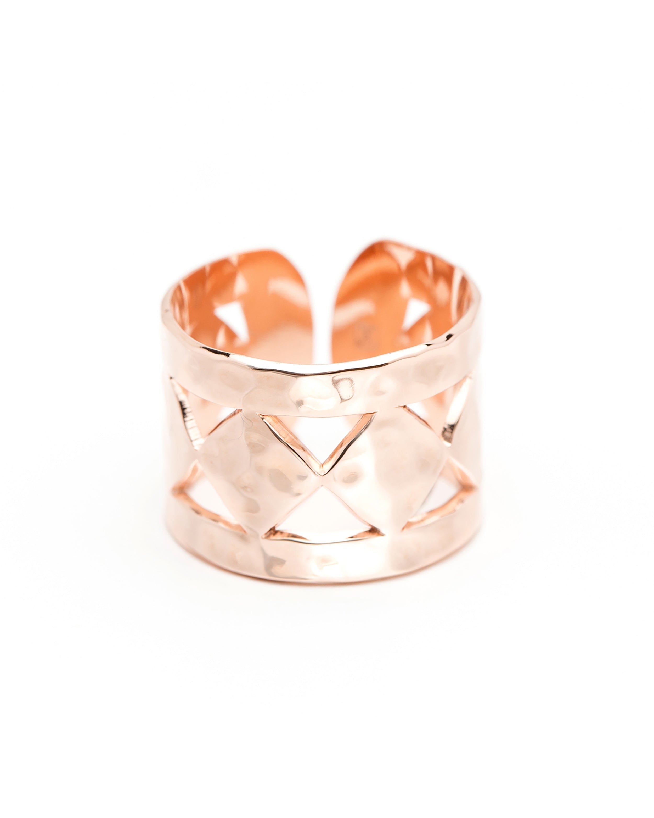 Hammered silver-plated ring MONSIEUR SIMONE Pink