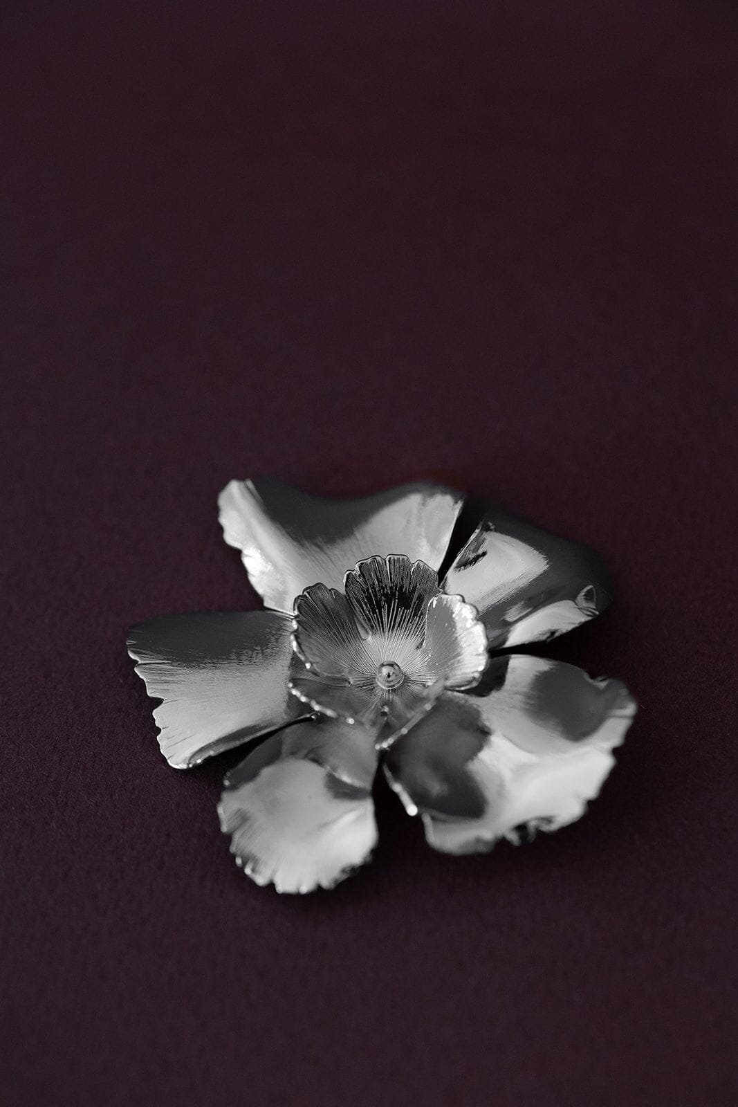 Gold-plated flower brooch MONSIEUR SIMONE Silver