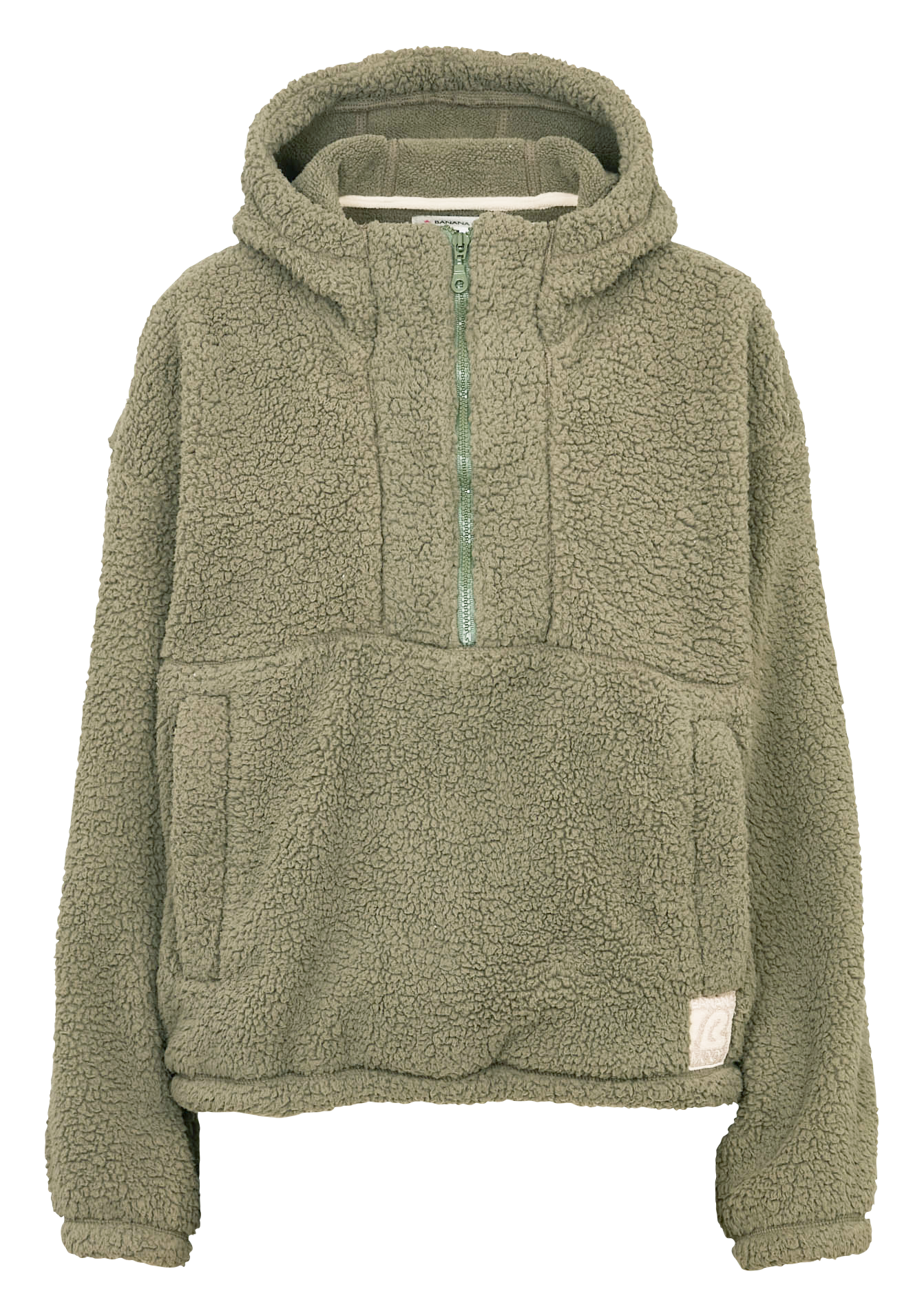 Sweat ample à capuche teddy BANANA MOON Vert