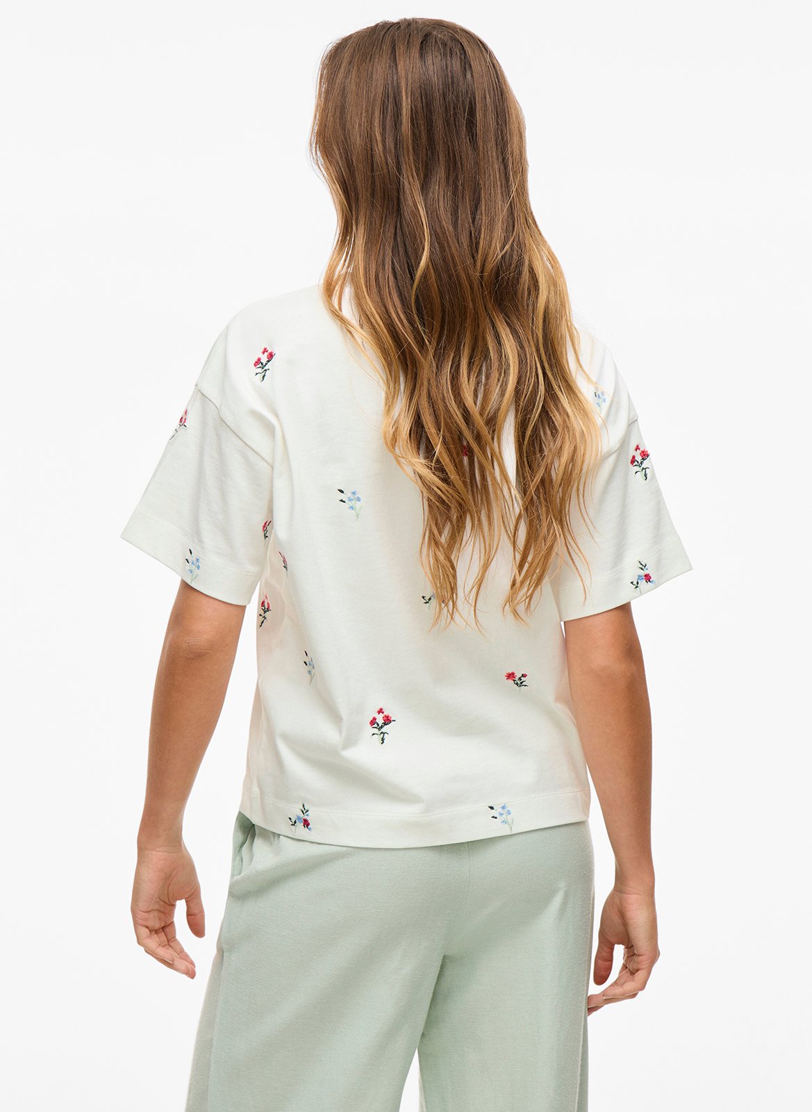 Tee-shirt oversize en coton bio mélangé Blanc