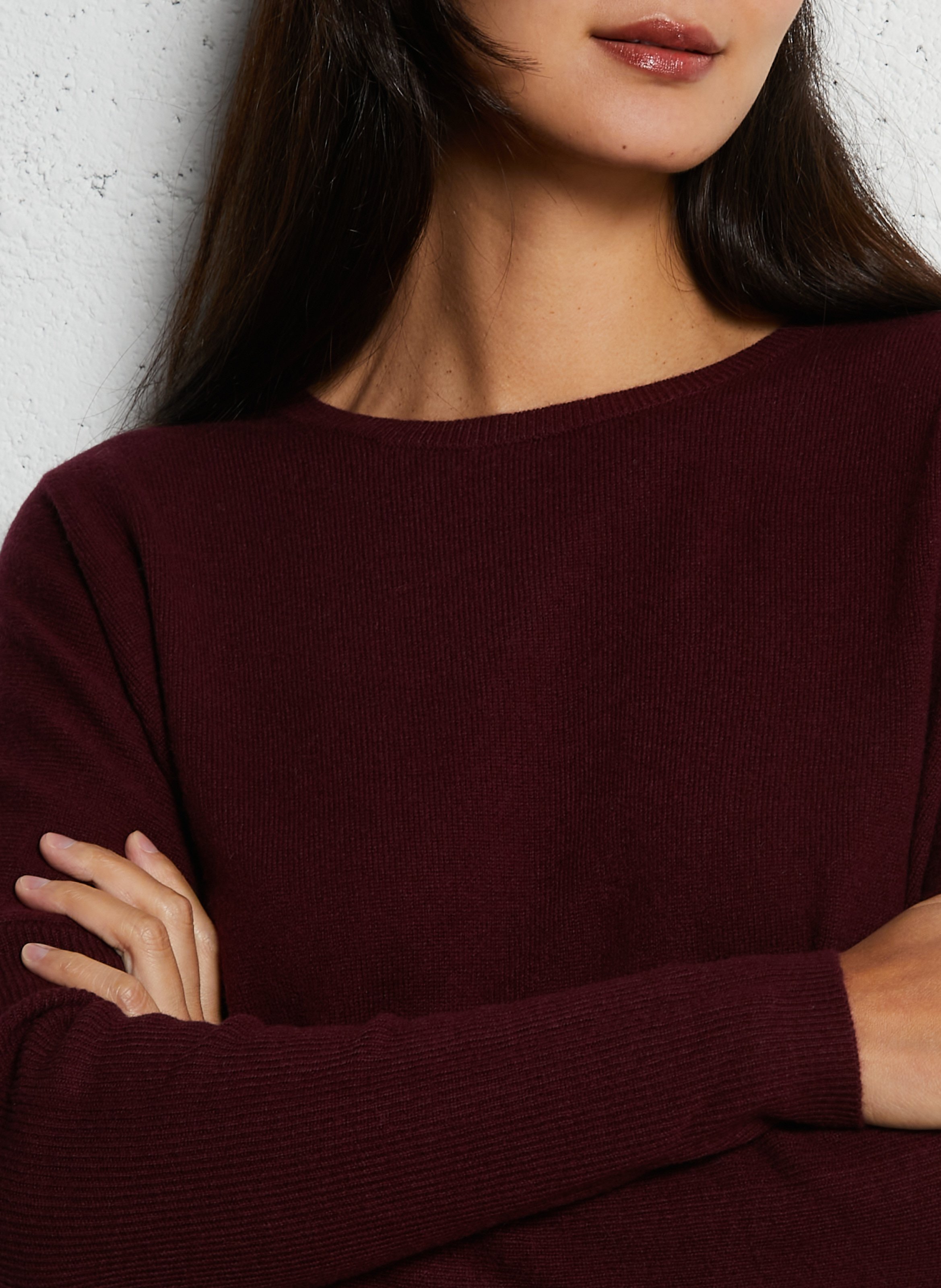 Pull ample uni en laine JC SOPHIE Rouge