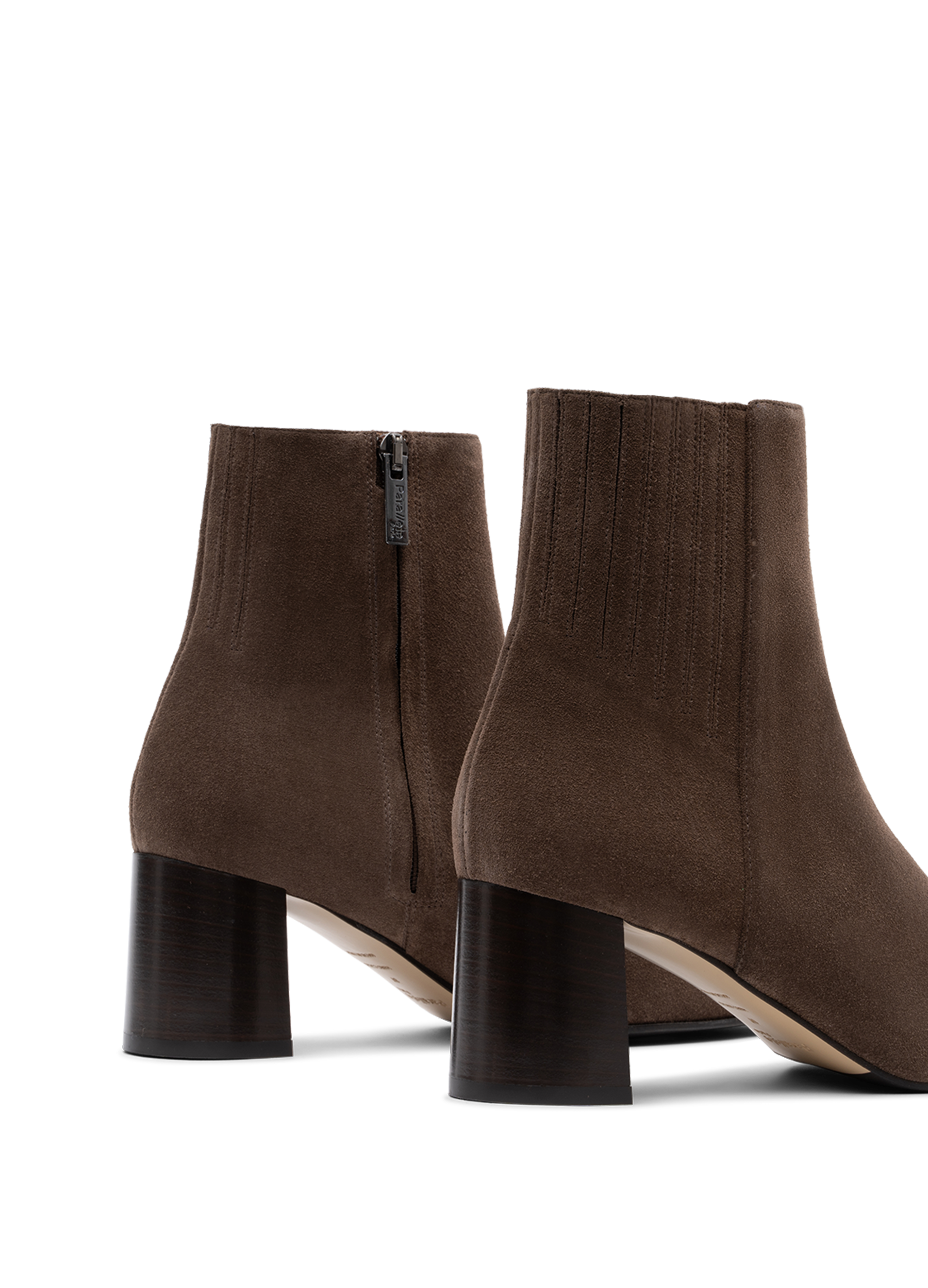 Taupe calf leather ankle boots PARALLELE PARIS Grey