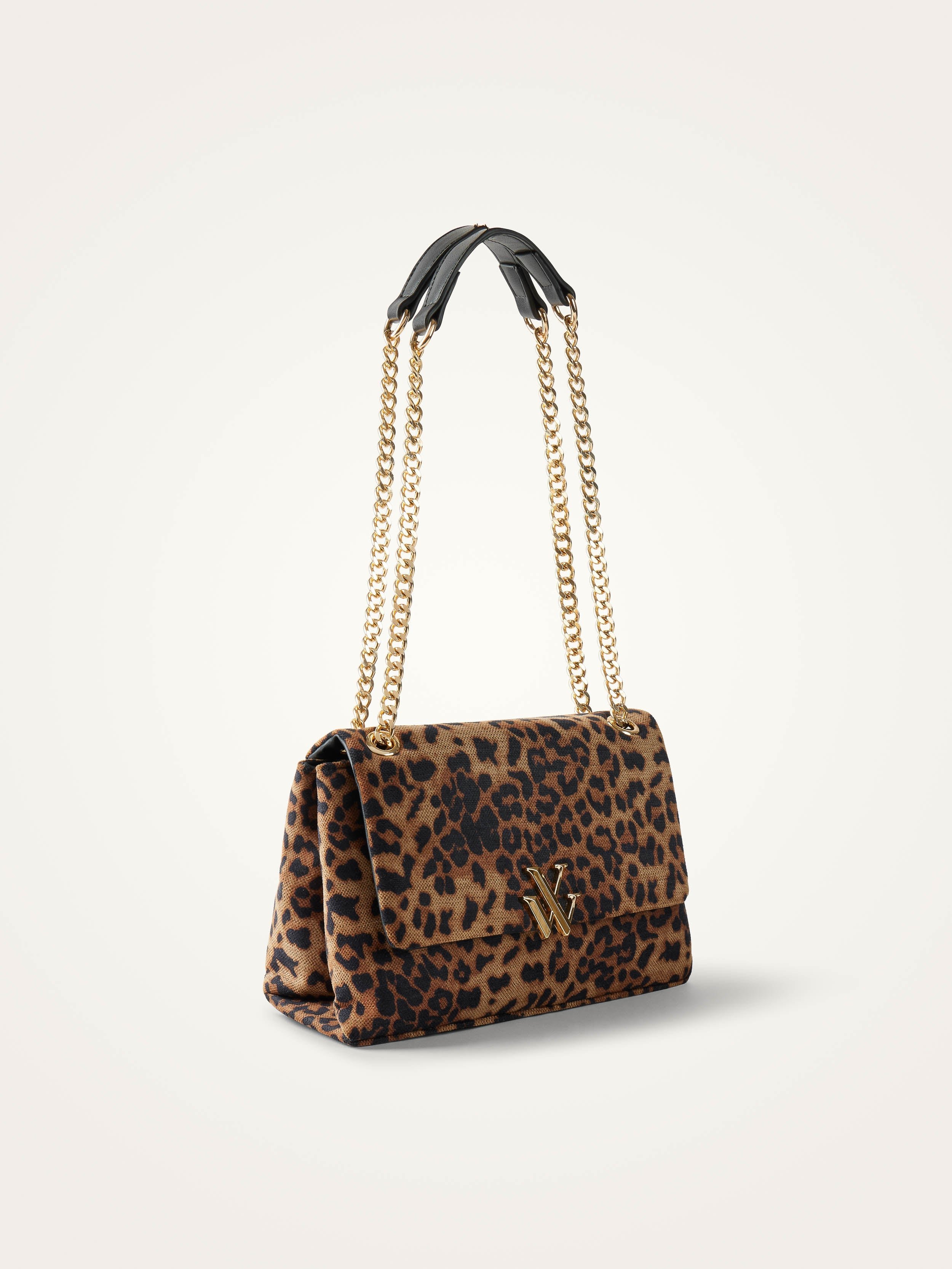 Python print handbag VANESSA WU Brown