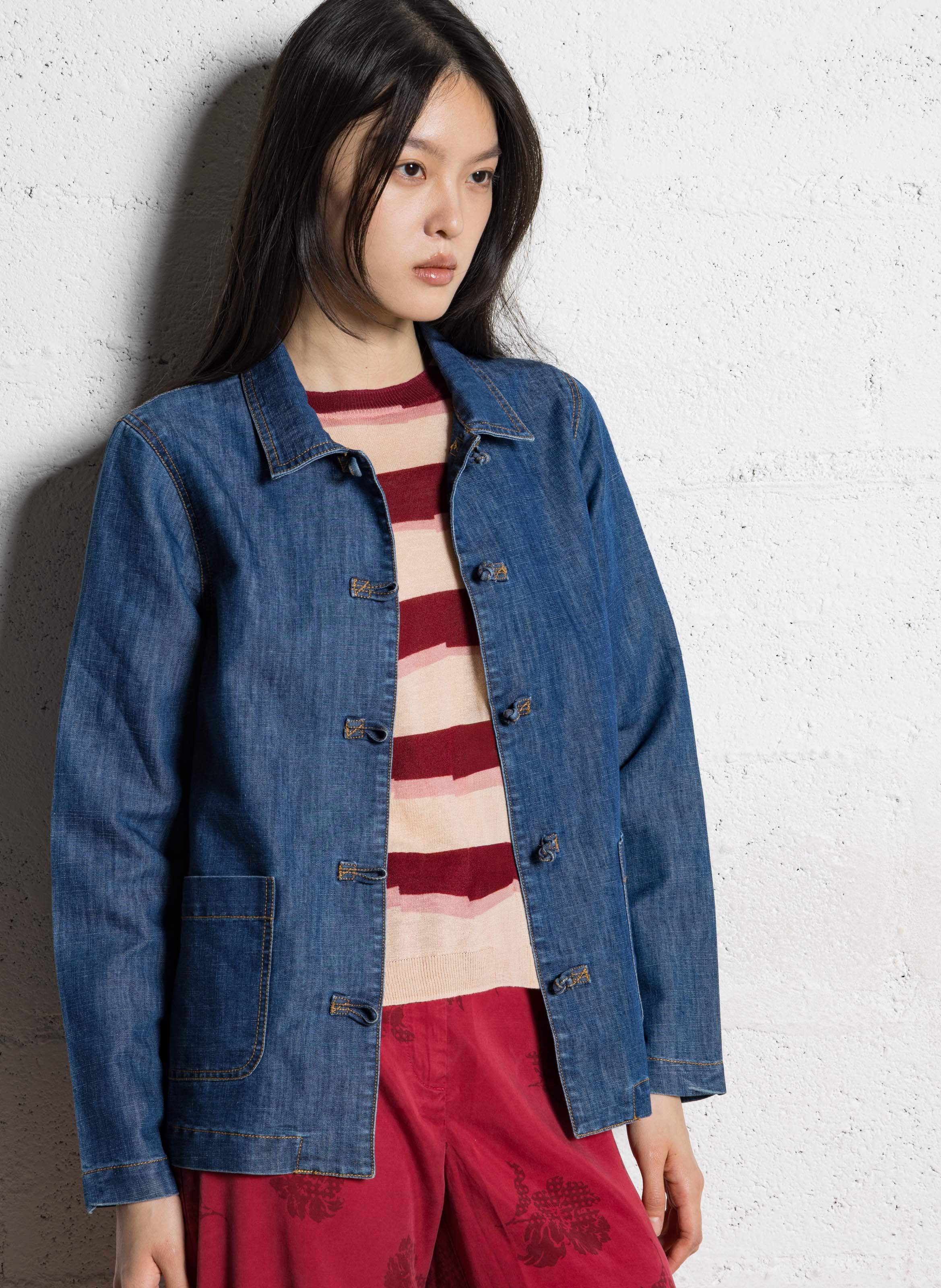 Chemise droite col classique en coton mélangé NICE THINGS Bleu