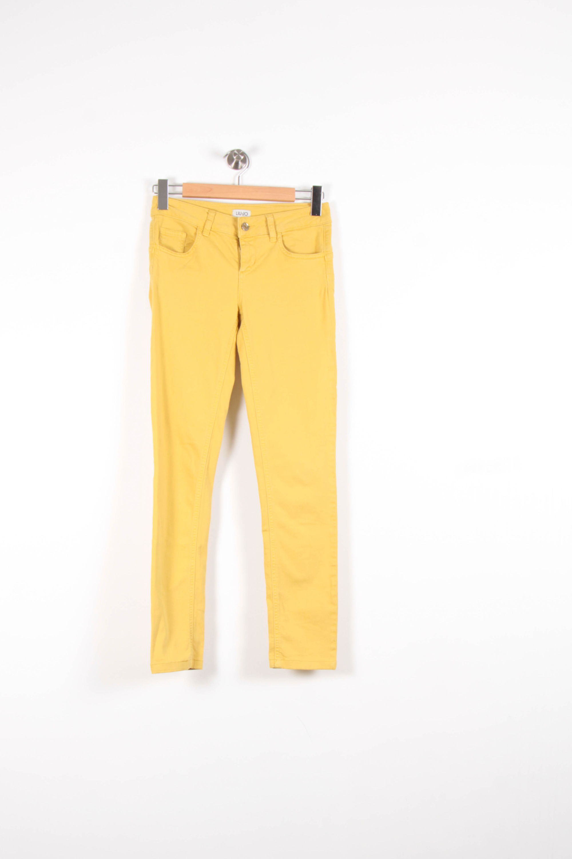 Cropped slim jeans with studs LIU JO - SECONDE MAIN Yellow