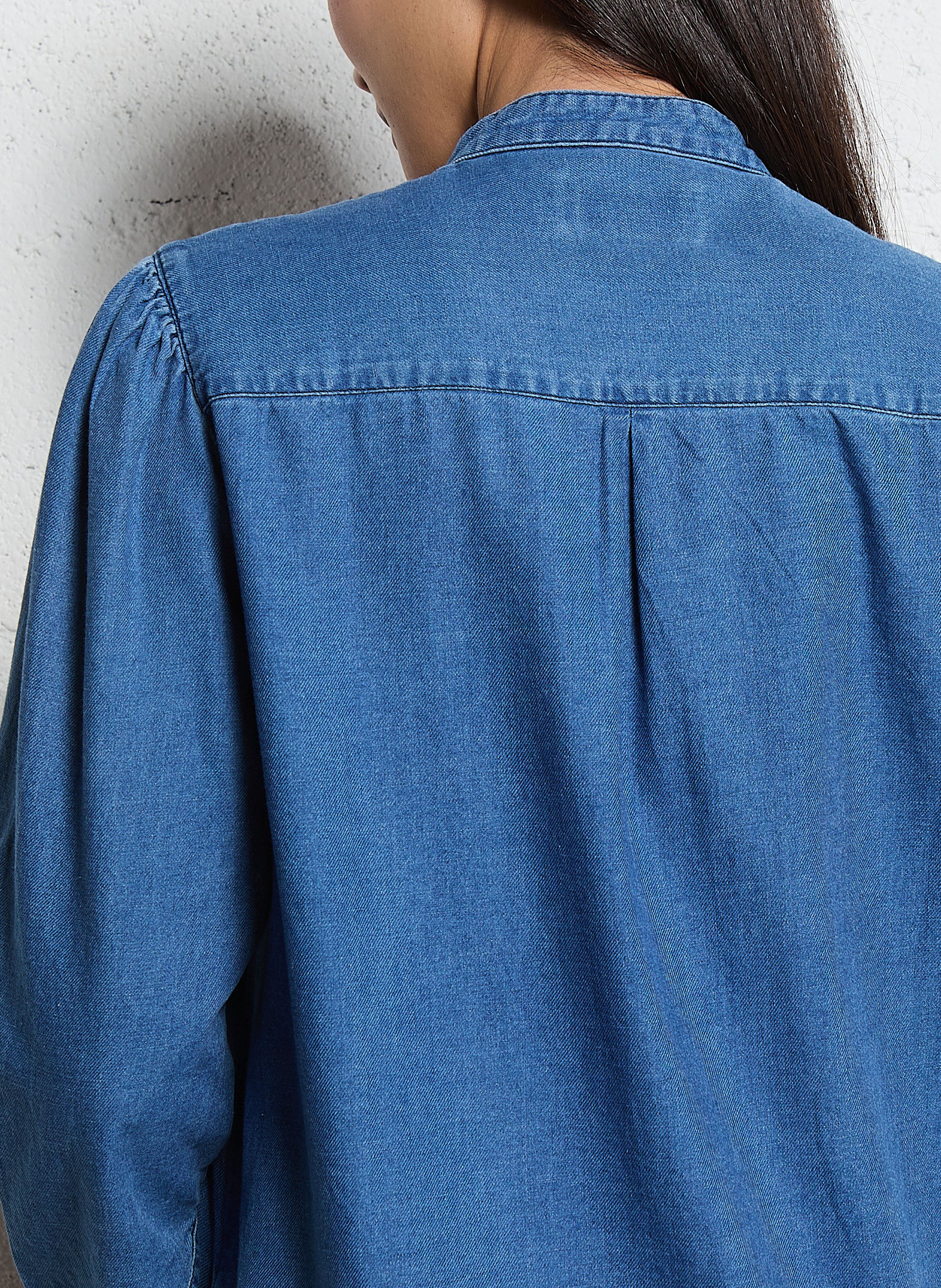 Midi round neck cotton dress ACQUAVERDE Blue