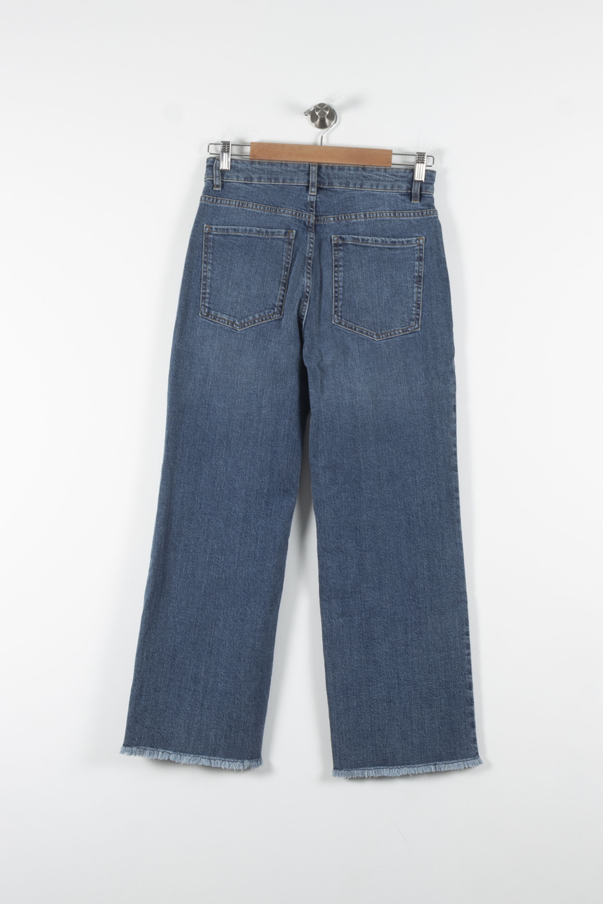 Cropped slim jeans with studs CHLOE STORA - SECONDE MAIN Blue