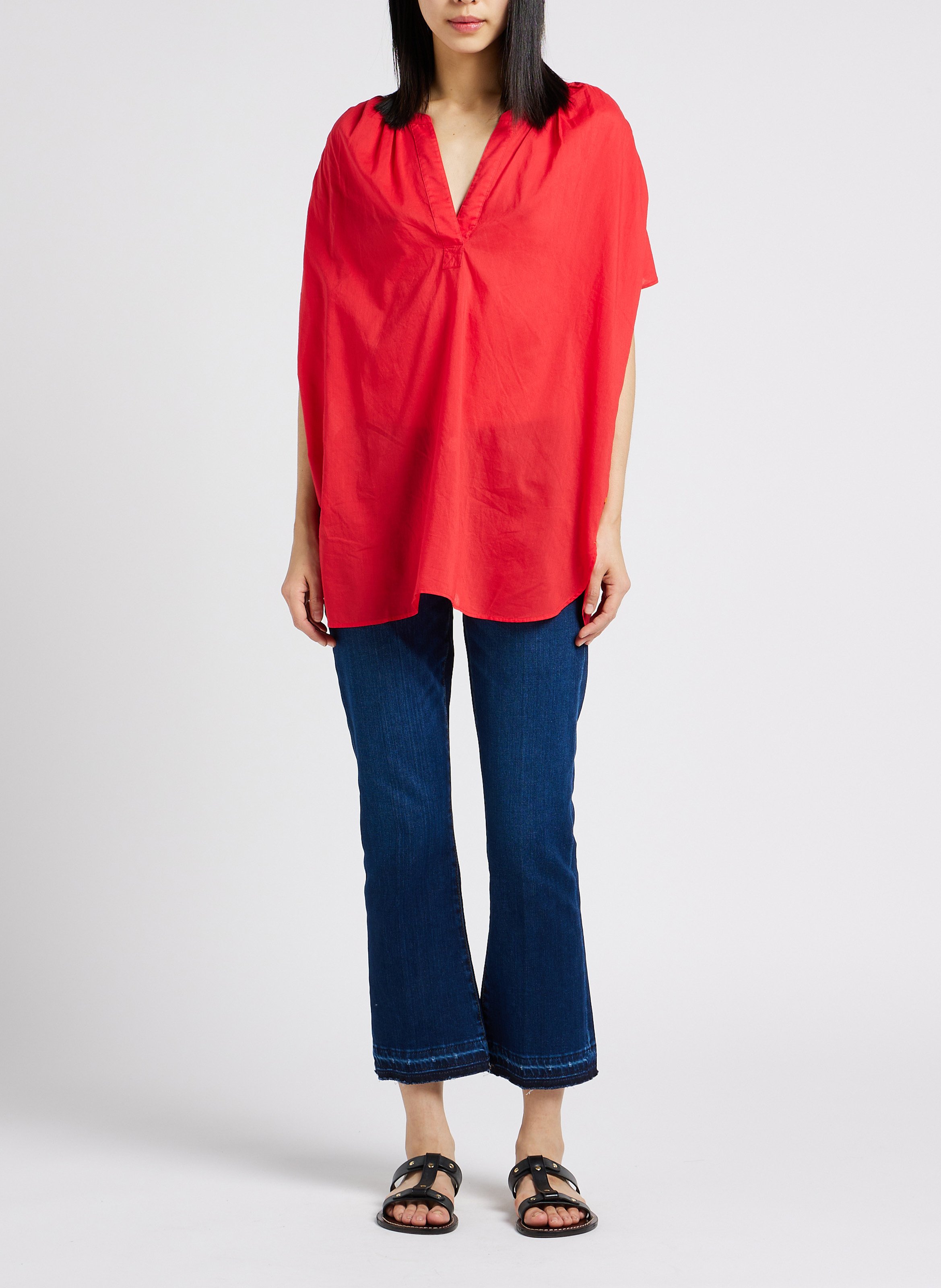 Wijde, cropped jeans FRAME Jeans verschoten