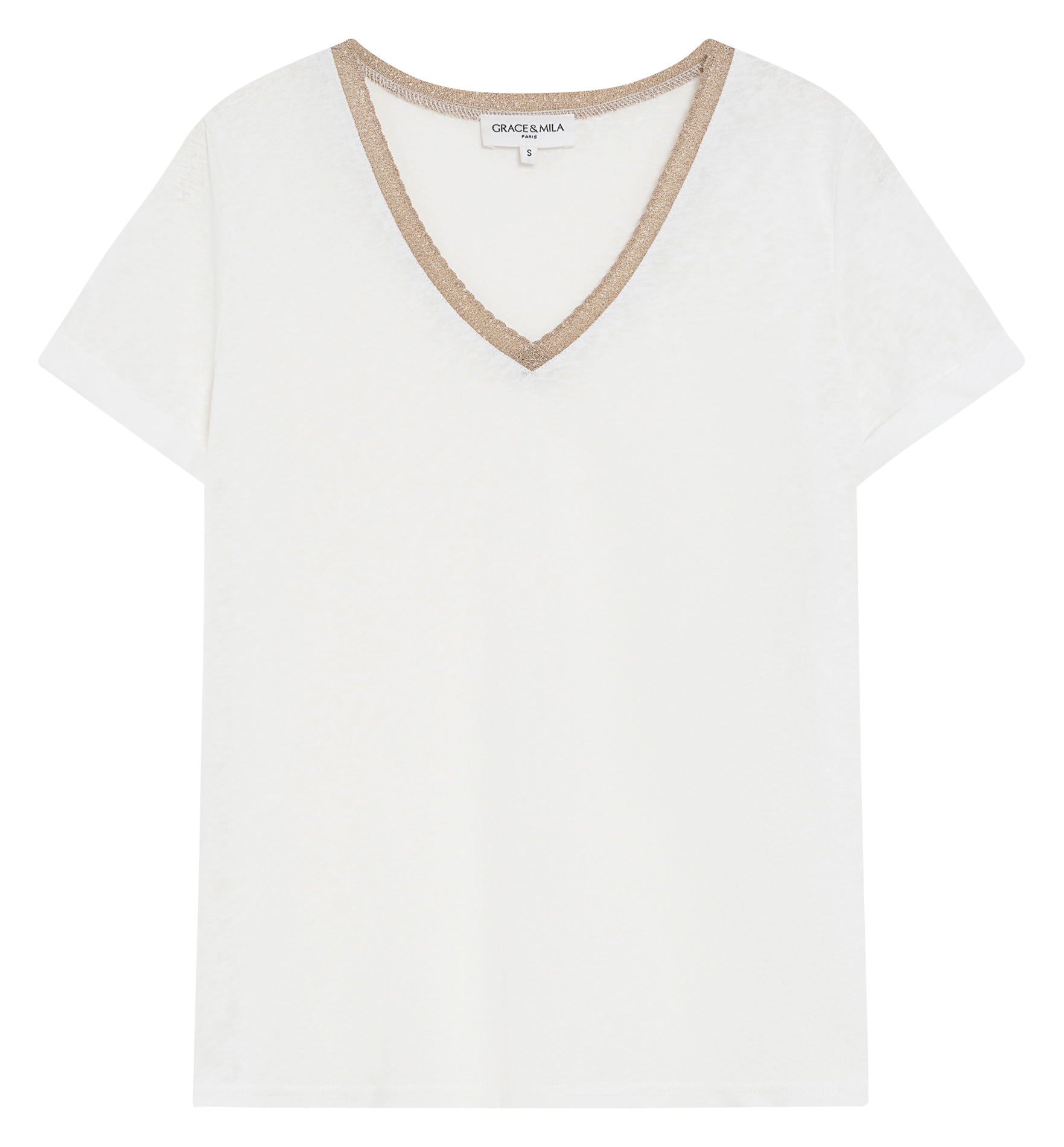 Basic cotton-mix T-shirt VASCO Ivoire