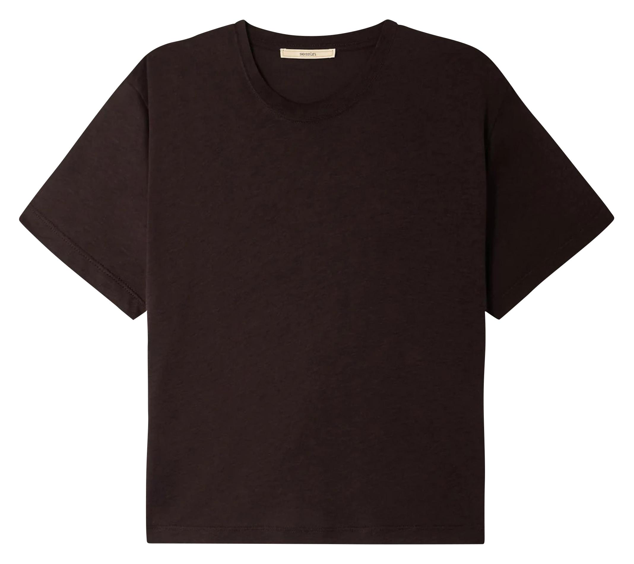 Tee-shirt oversize col rond Marron