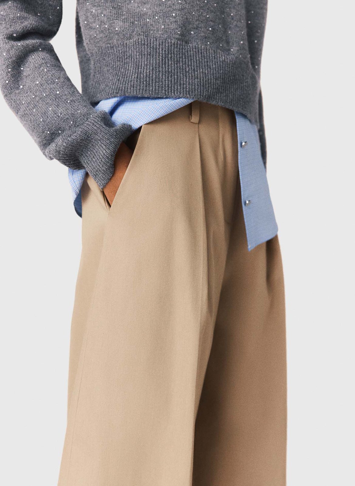 Pantalon large ballon en coton MAJE Beige