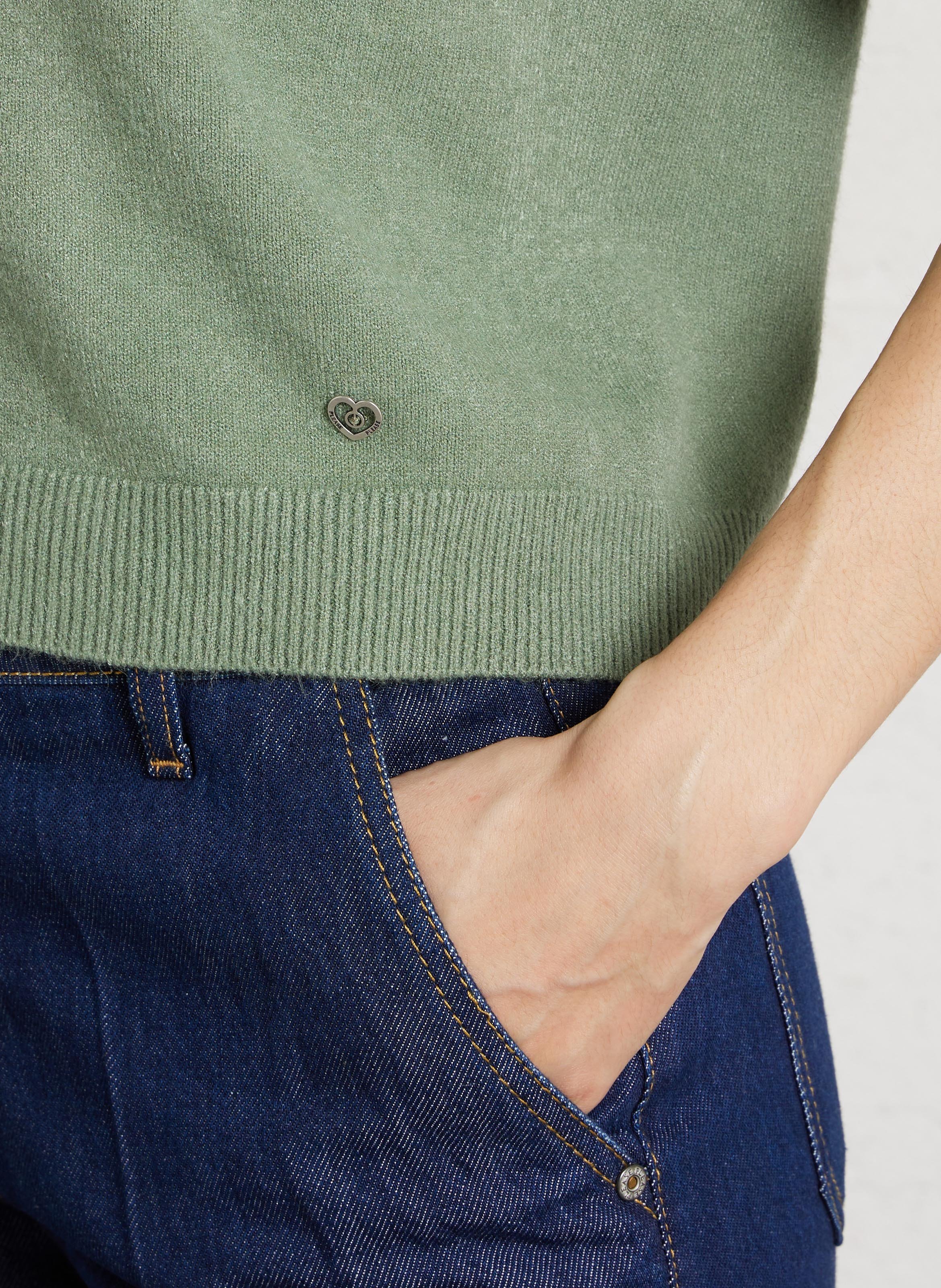 Pull oversize col rond PLEASE Vert