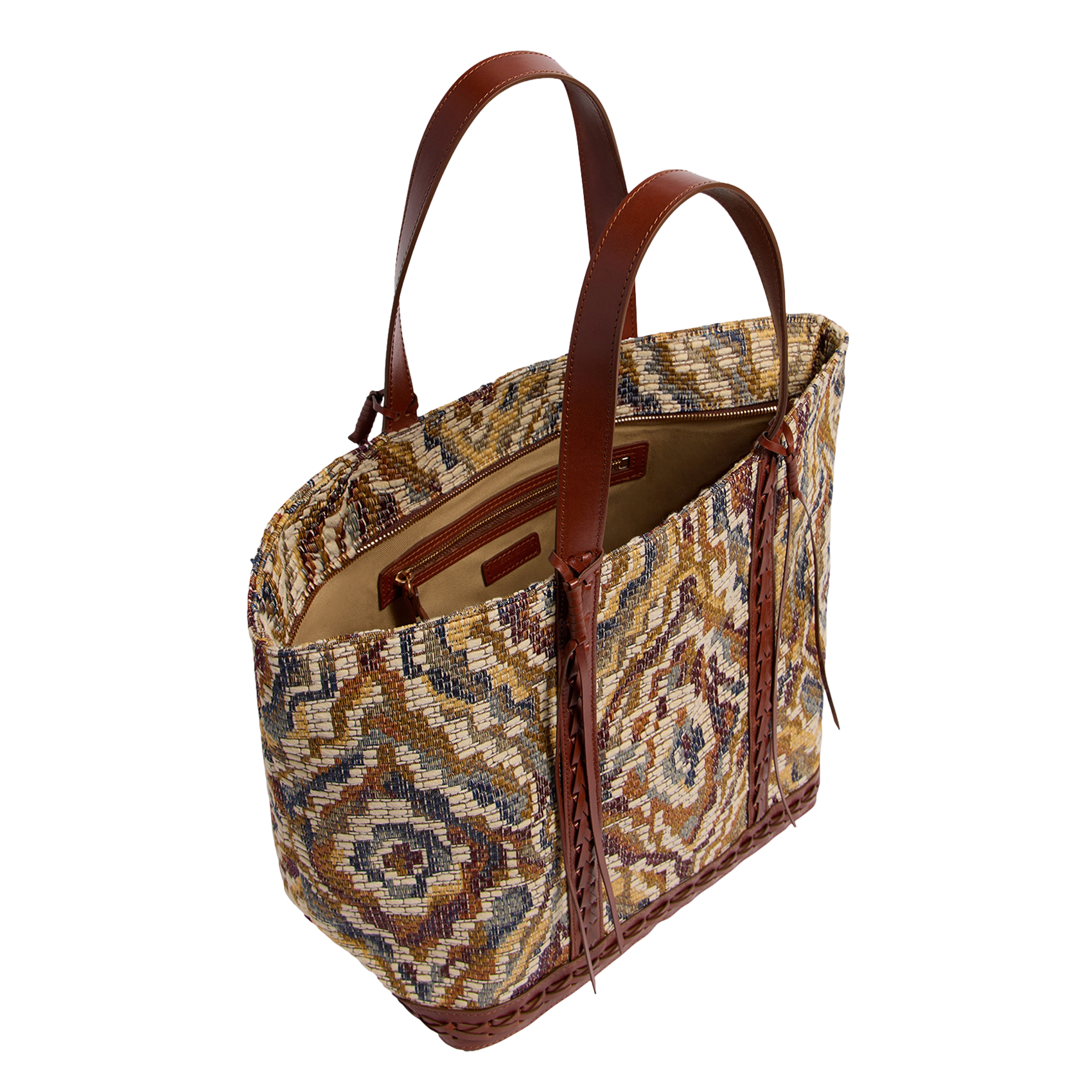 Zippered tote bag with patterns VANESSA BRUNO Multicolored