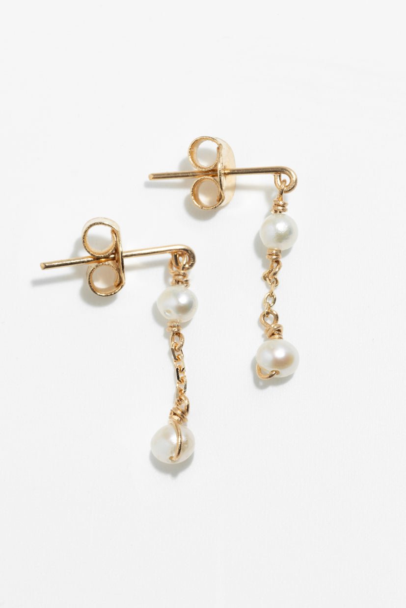 Adélie gold and pearl earrings YAY White