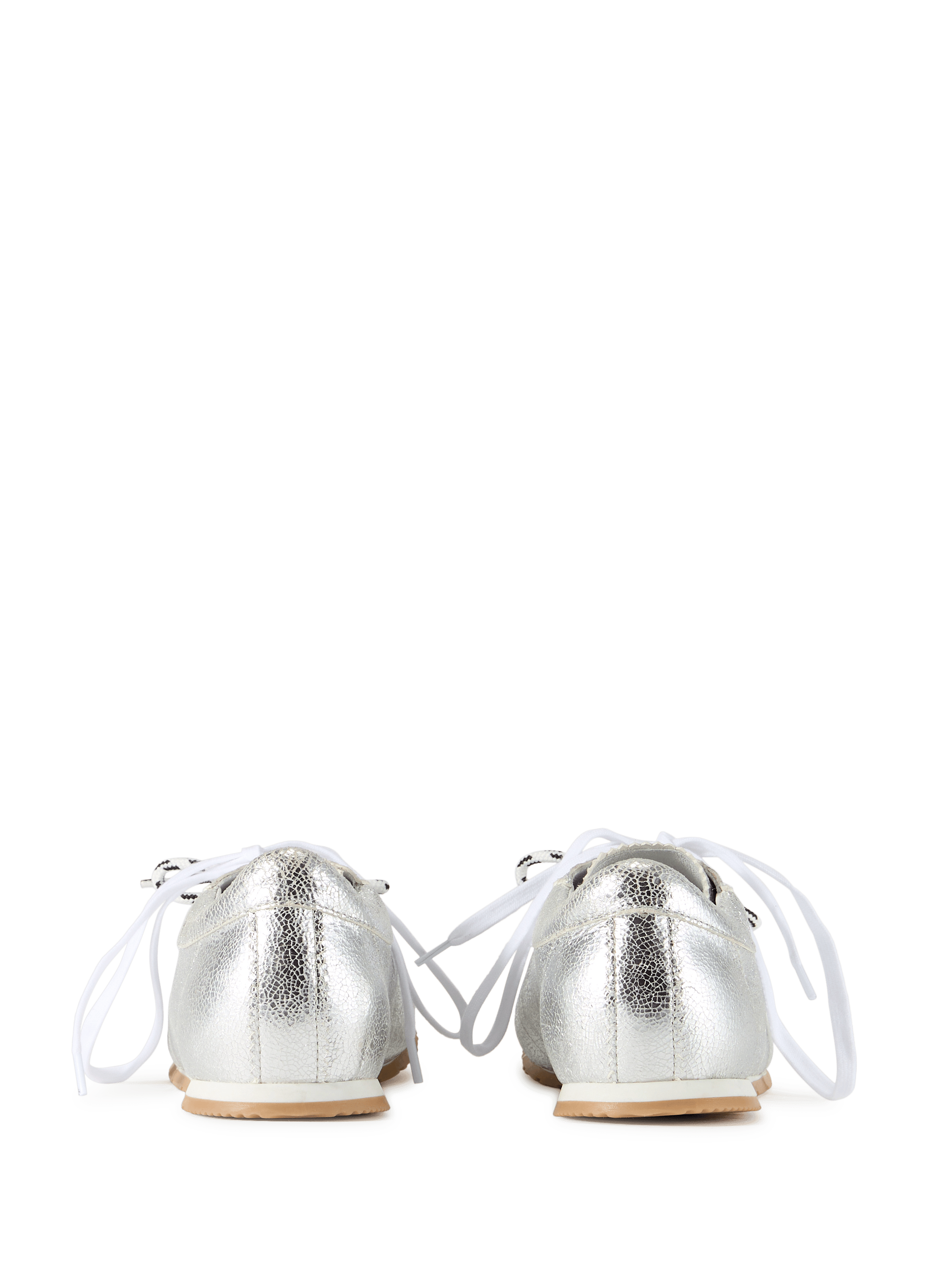 Baskets basses en cuir métallisé SAISON 1865 Zilver