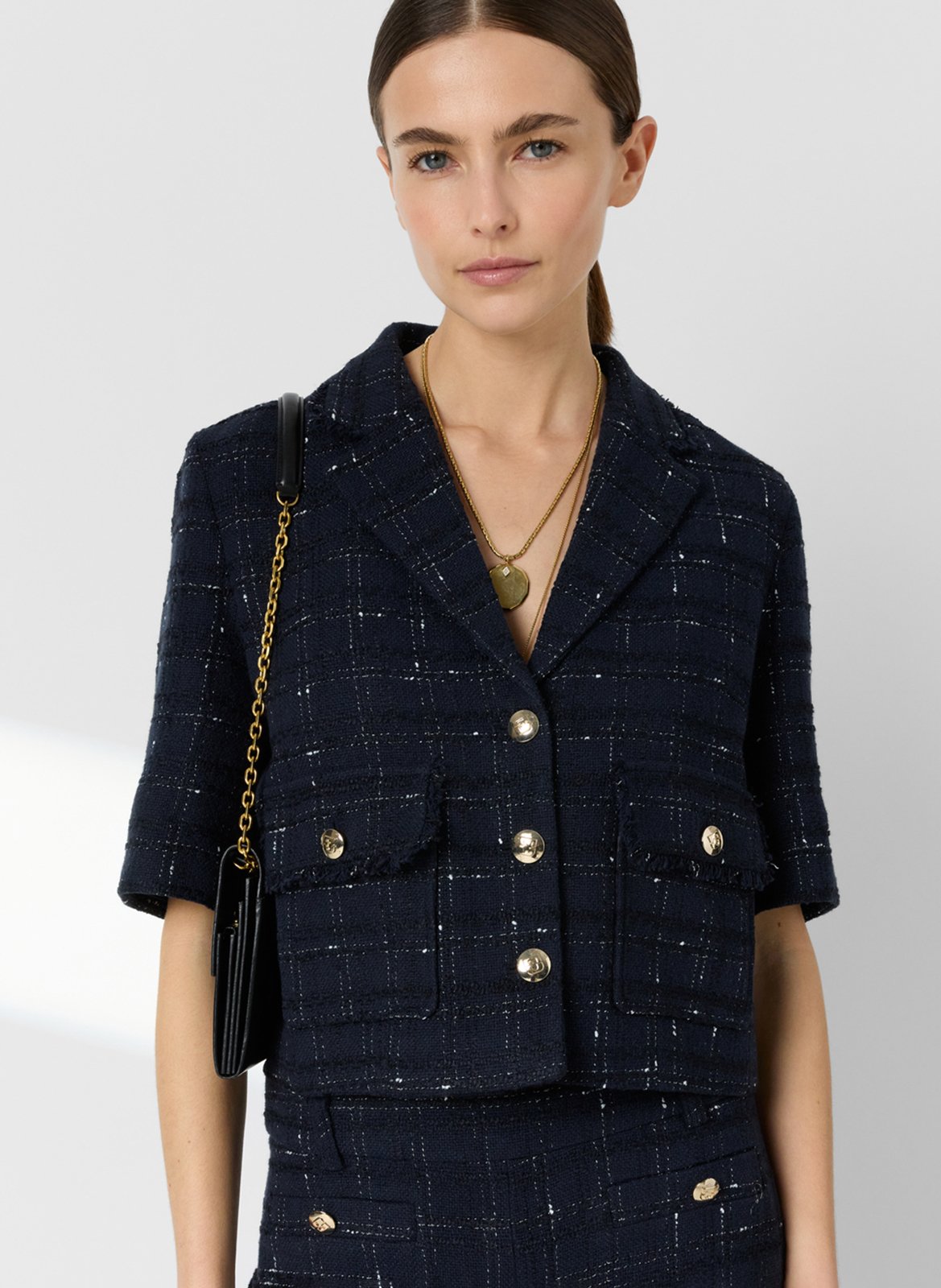 Cotton-blend jacket with tailored collar GERARD DAREL Blue