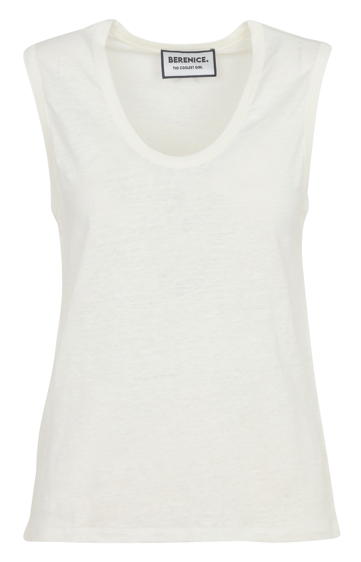Gerade geschnittenes Rundhals-Tanktop aus Leinen BERENICE