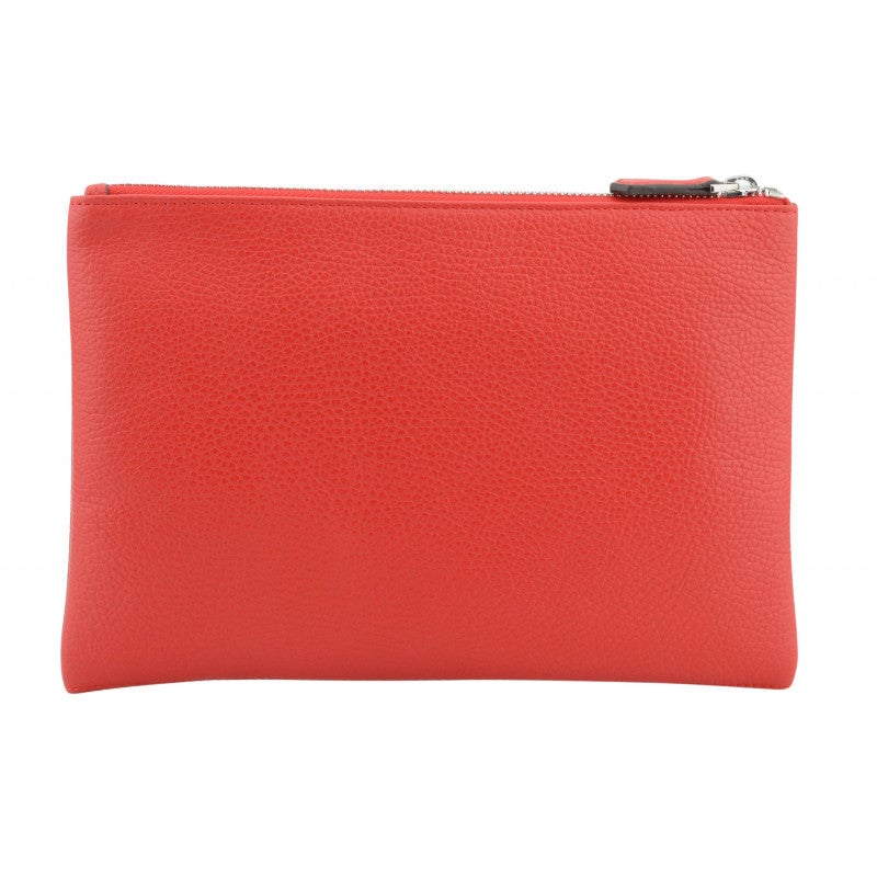 Calfskin leather shoulder bag Red
