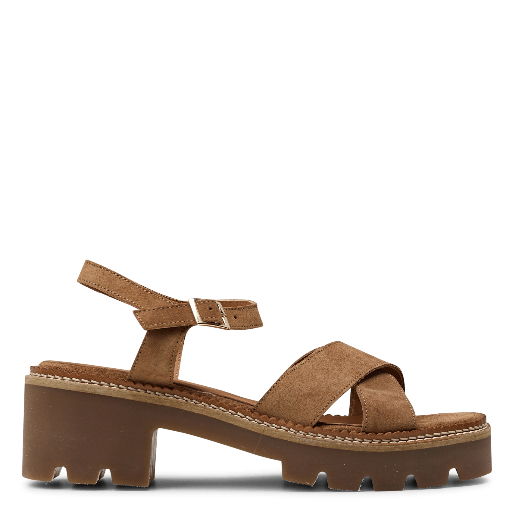 Sandales compensées en cuir MELLOW YELLOW Beige