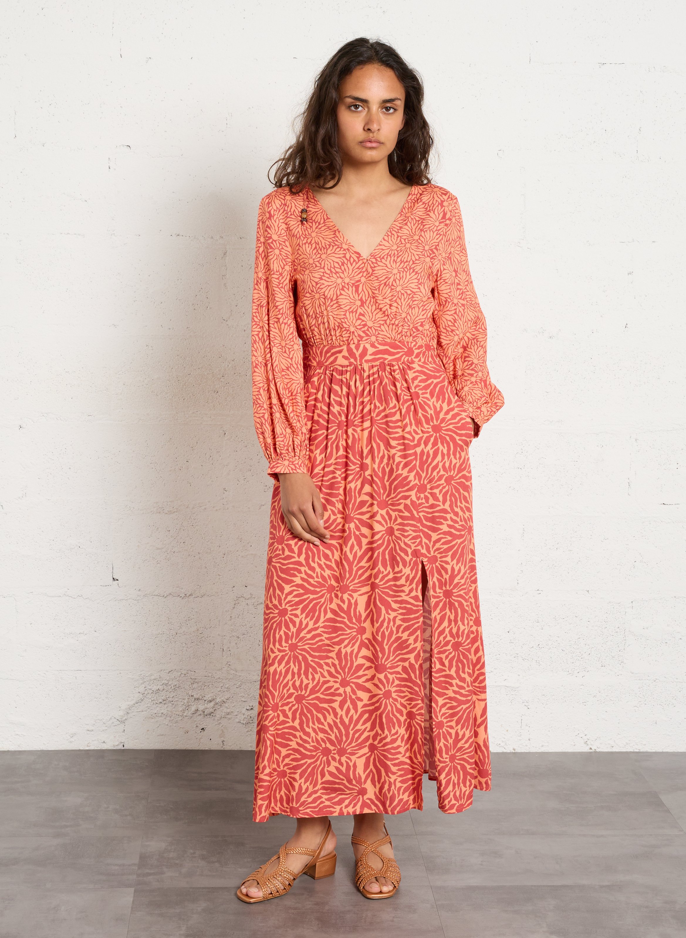 Sandales à talons en cuir NAGUISA Marron