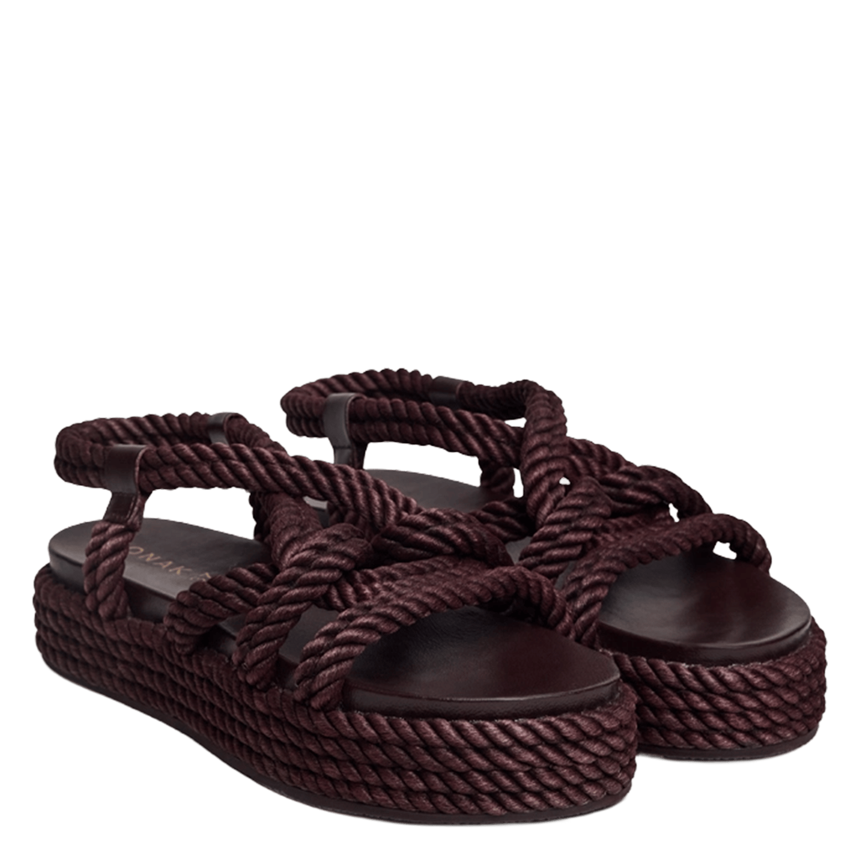 Wedge rope sandals JONAK Brown