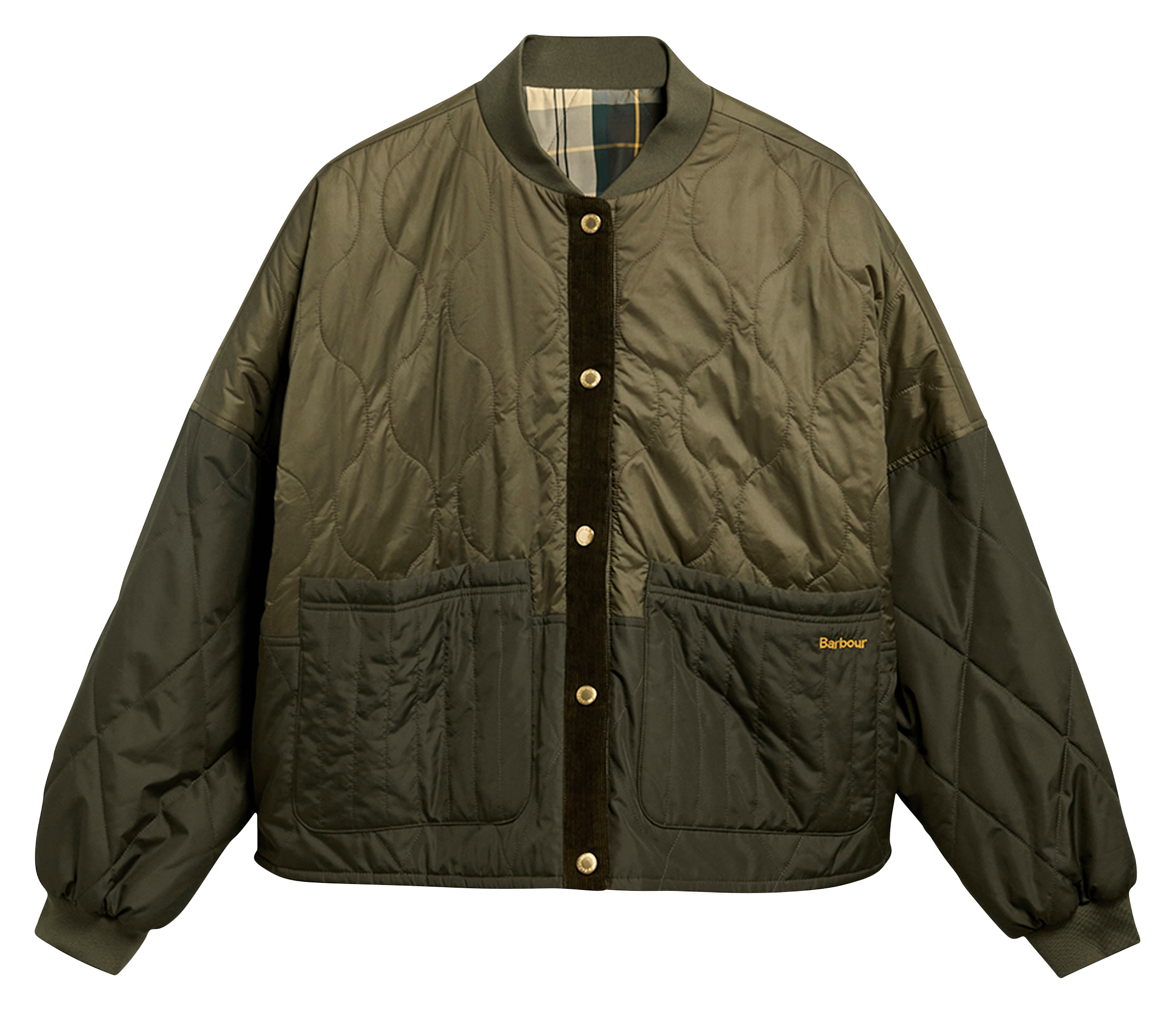Ruime omkeerbare gewatteerde jas BARBOUR Kaki