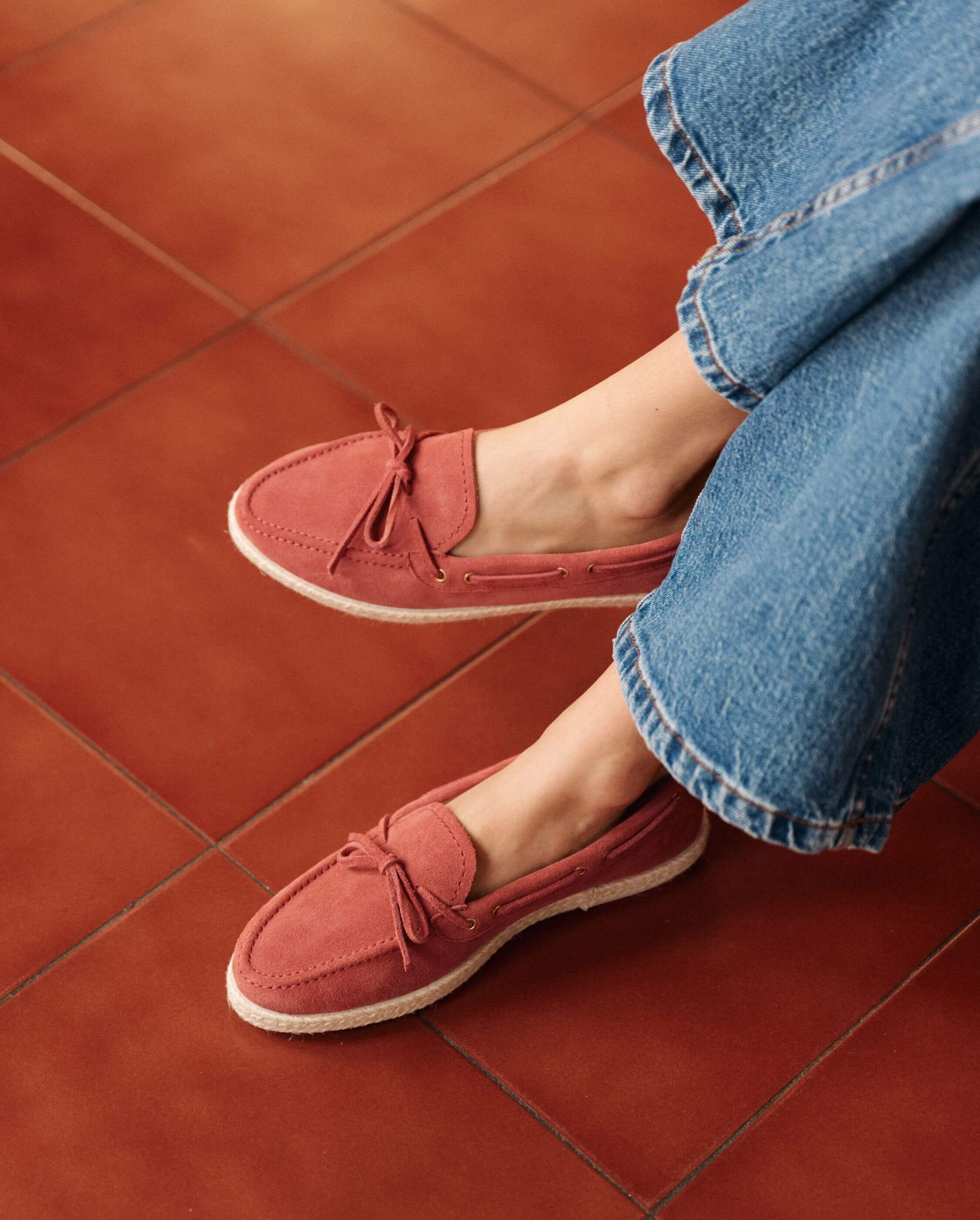 Betty women's terracotta leather boat shoe ANGARDE Brown