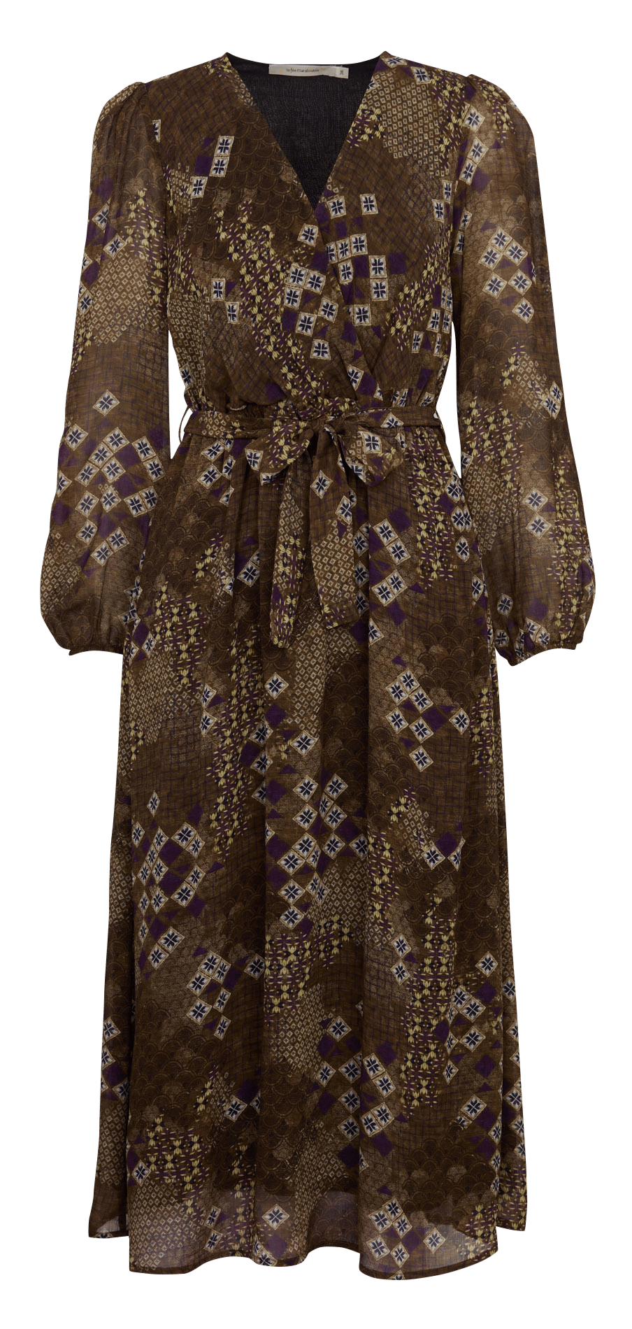 Langes, langärmliges Maxikleid mit ethnischem Muster. LA FEE MARABOUTEE Mehrfarbig