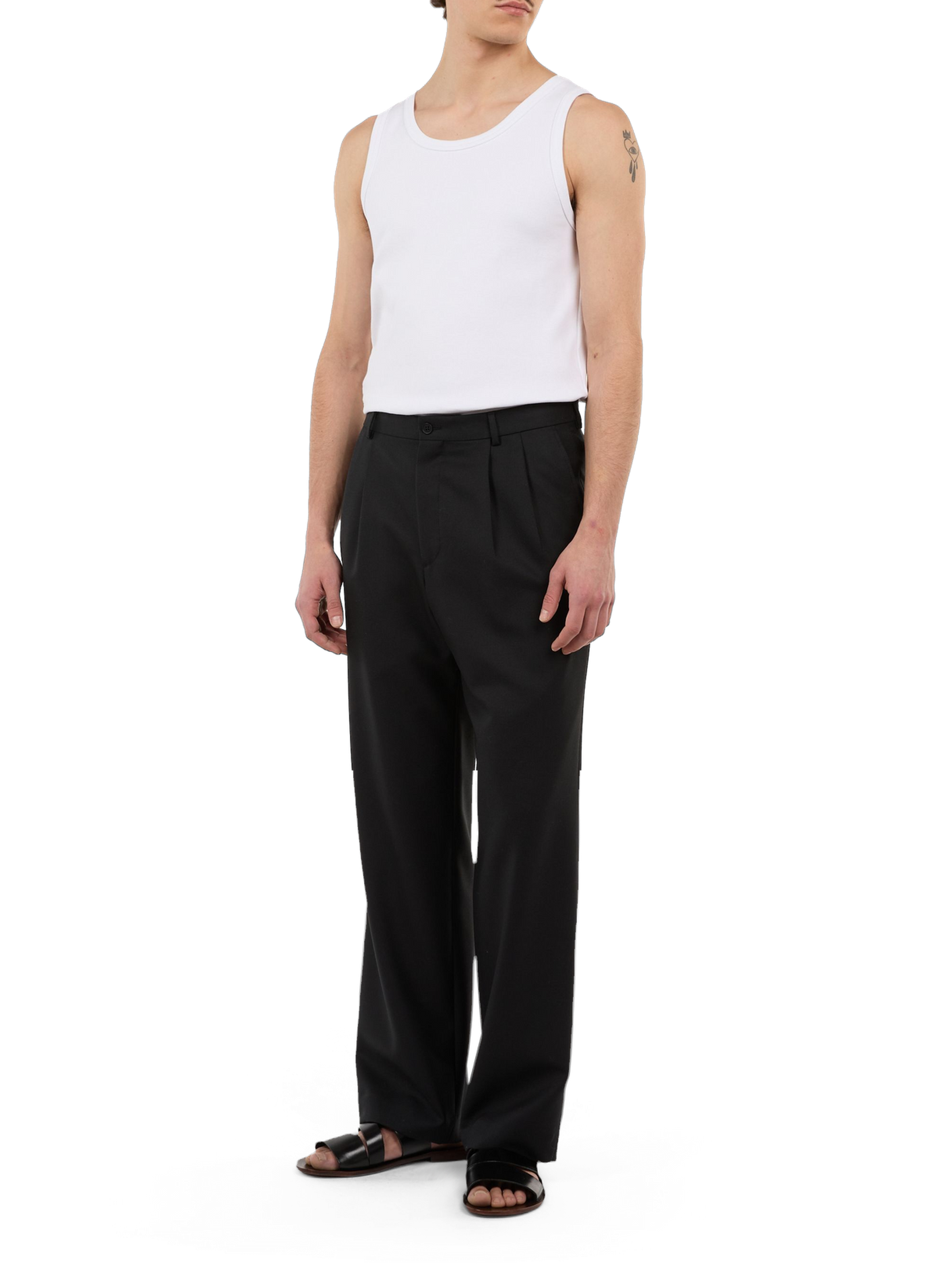 Egrain wool pants. SAISON 1865 Black