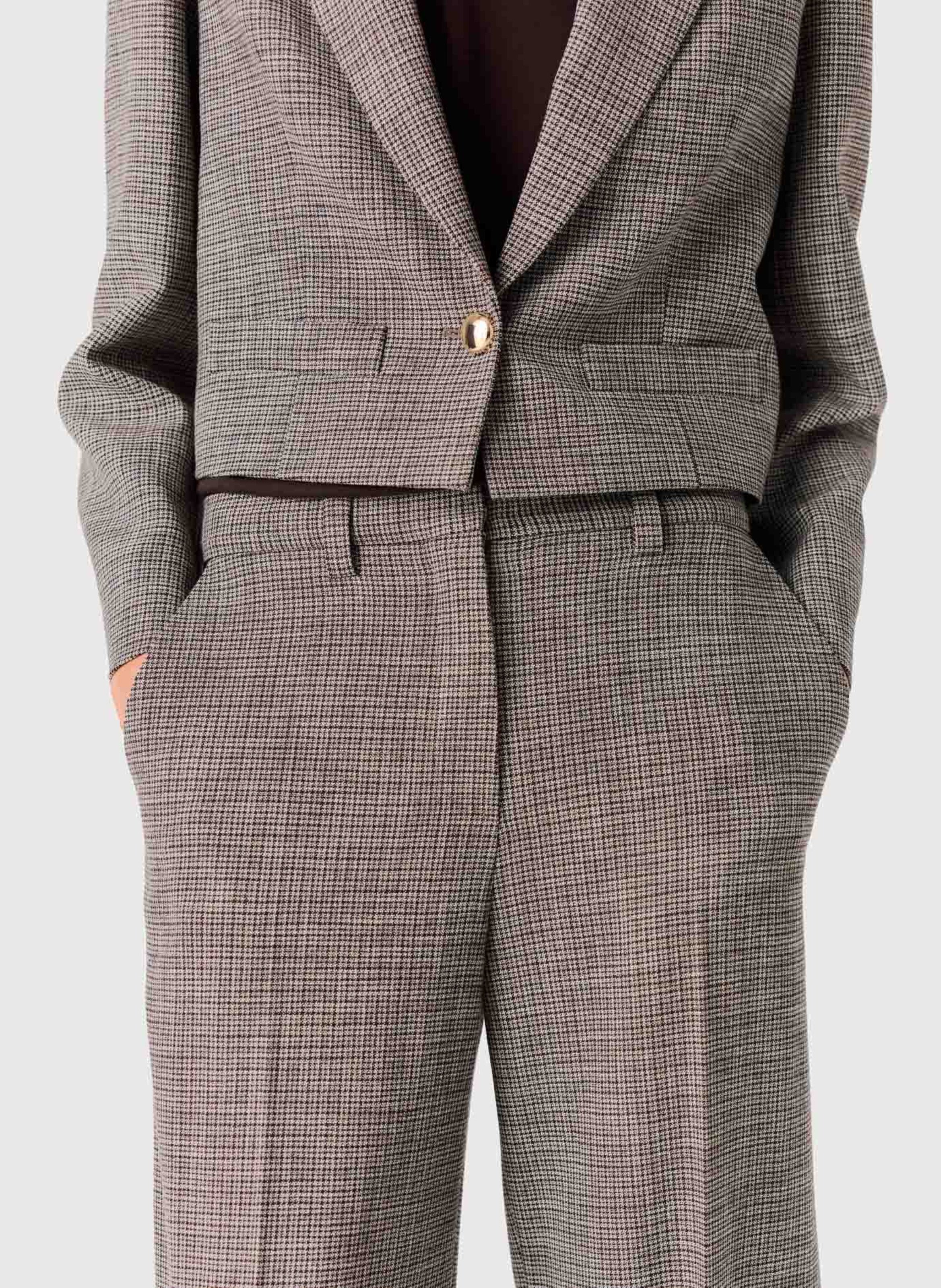 Pantalon droit à plis MAJE Marron