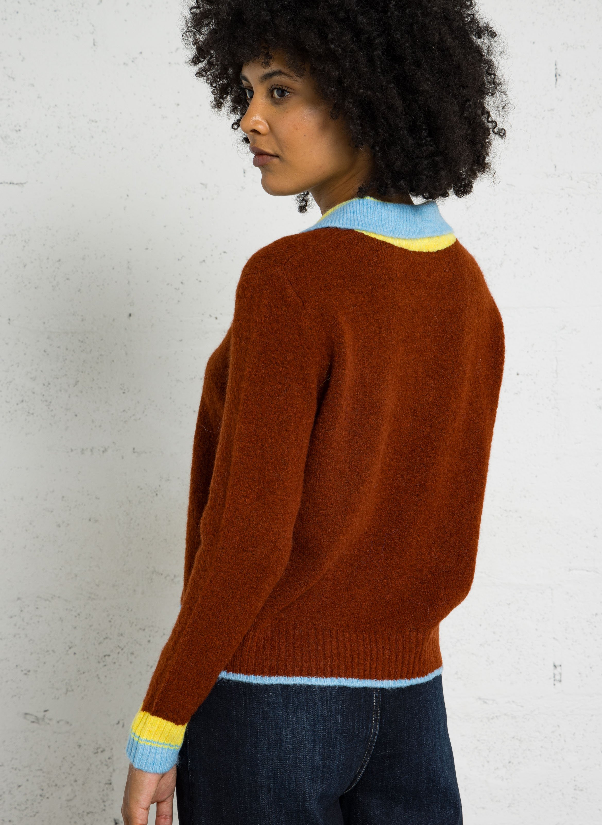 Pull droit col classique DR BLOOM Multicolore