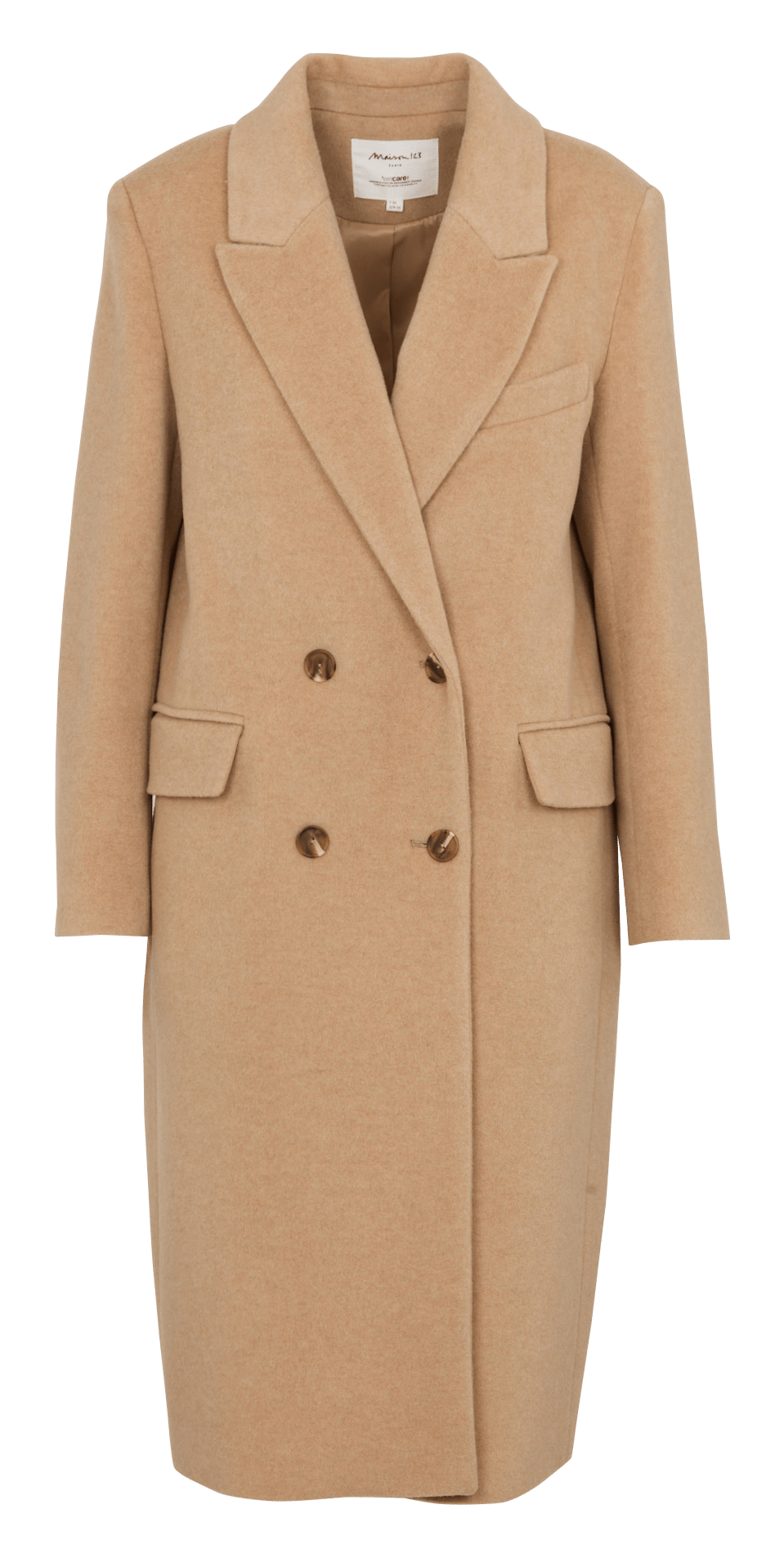 Manteau col tailleur en laine MAISON 123 Beige