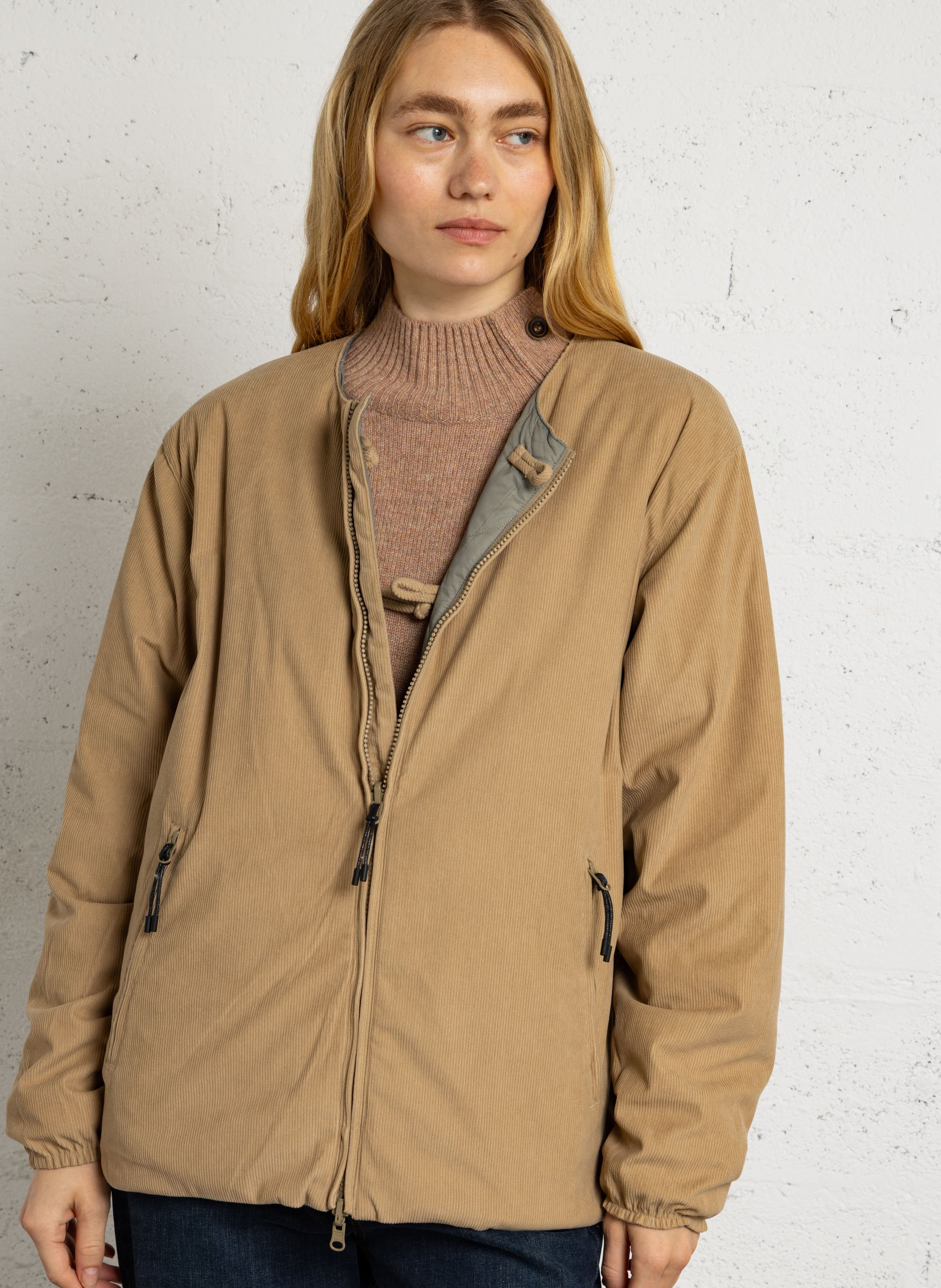 Veste matelassée oversize col rond TAION Beige