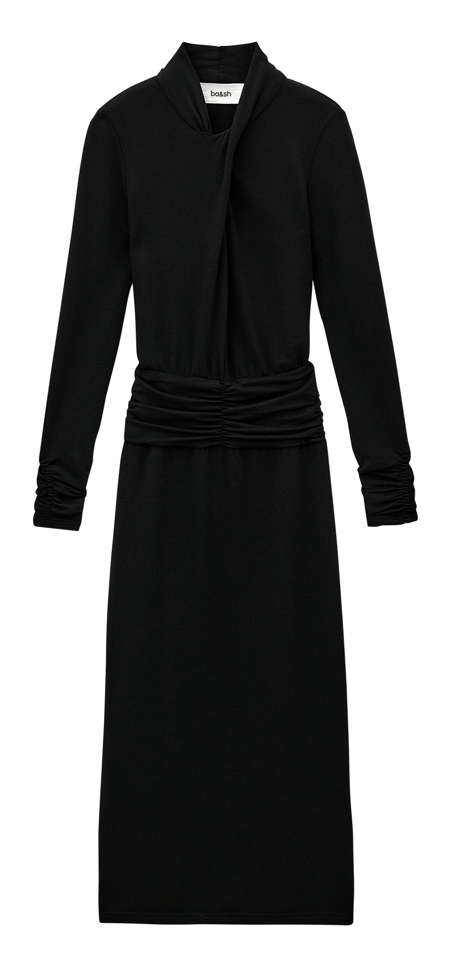 Robe longue drapée unie BA&SH Noir