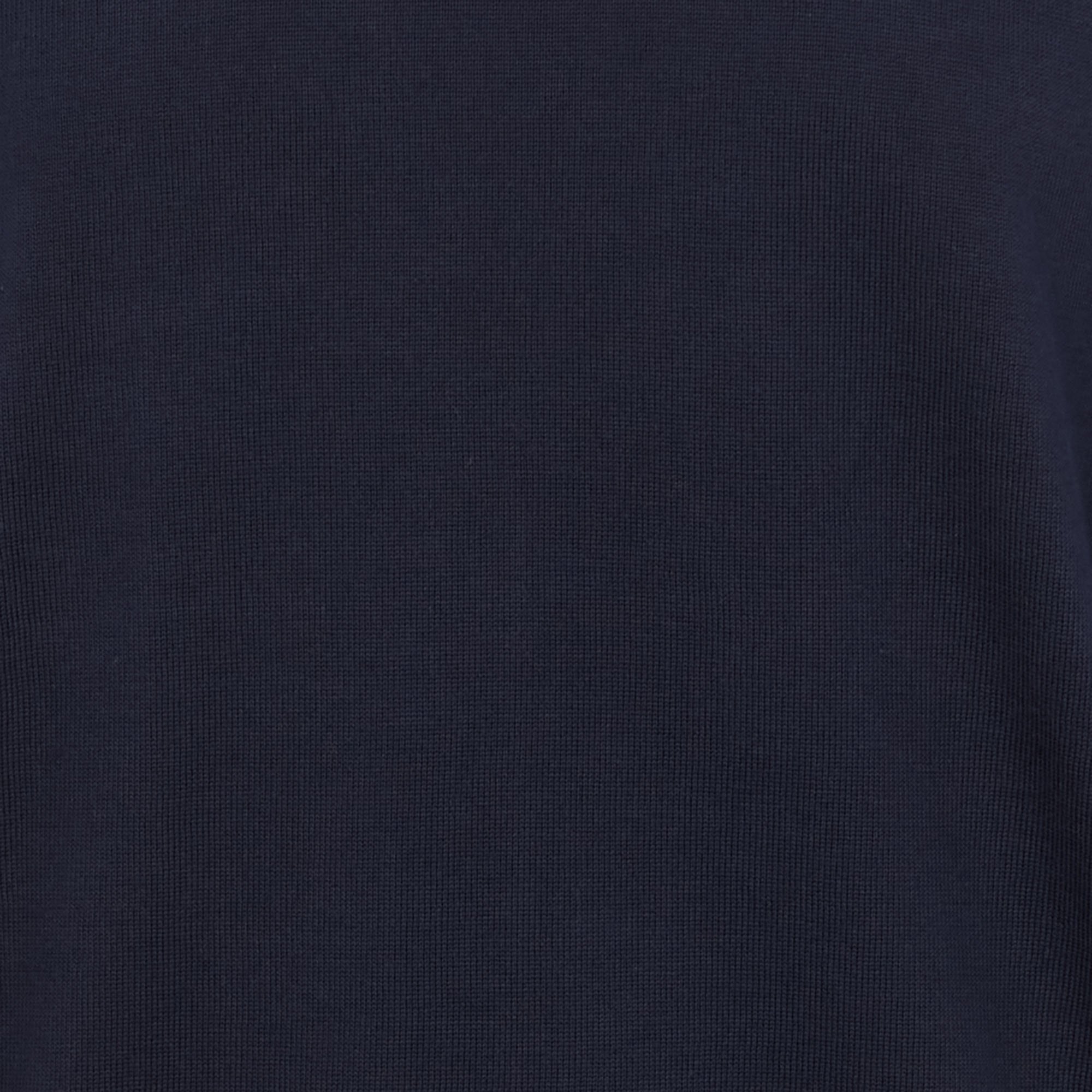 Regular-fit round-neck cotton sweater Blue