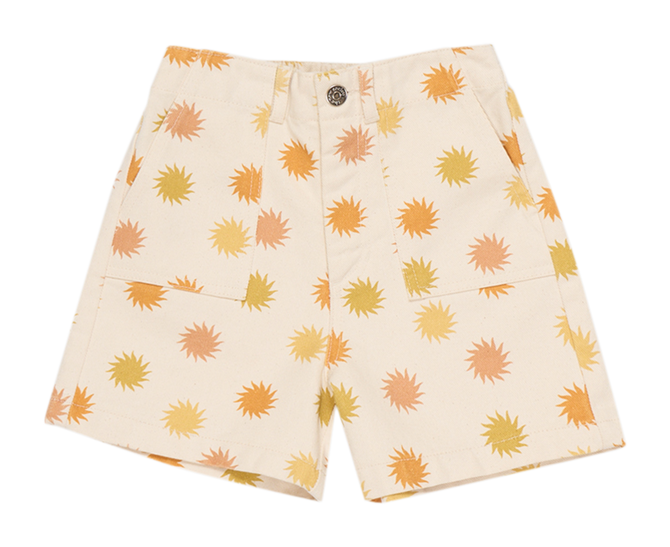 High-waisted printed cotton shorts THE NEW SOCIETY Pink