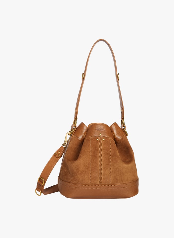 Brown Suede bucket bag