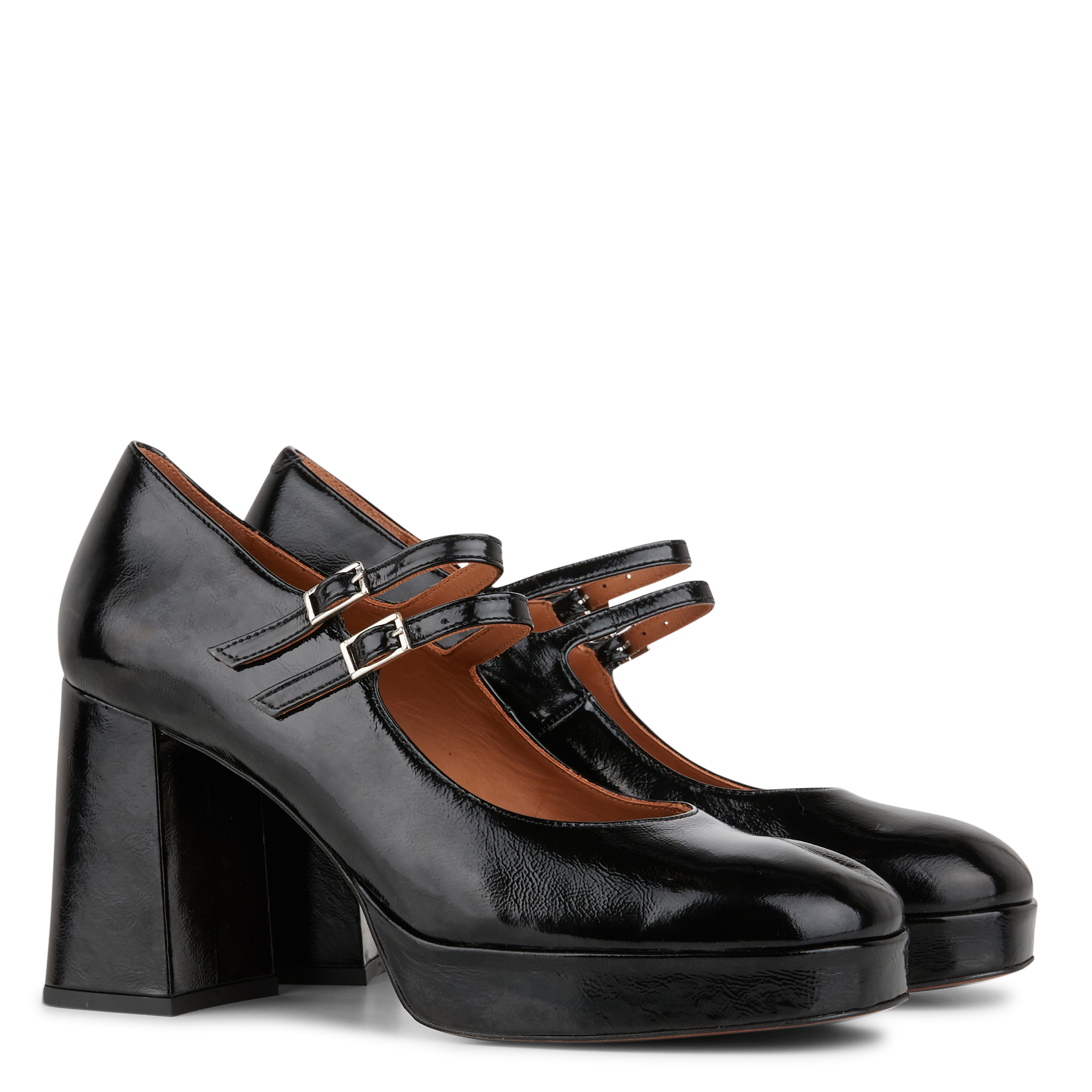 Leather mid-calf boots with pointed toe LA FEE MARABOUTEE Black