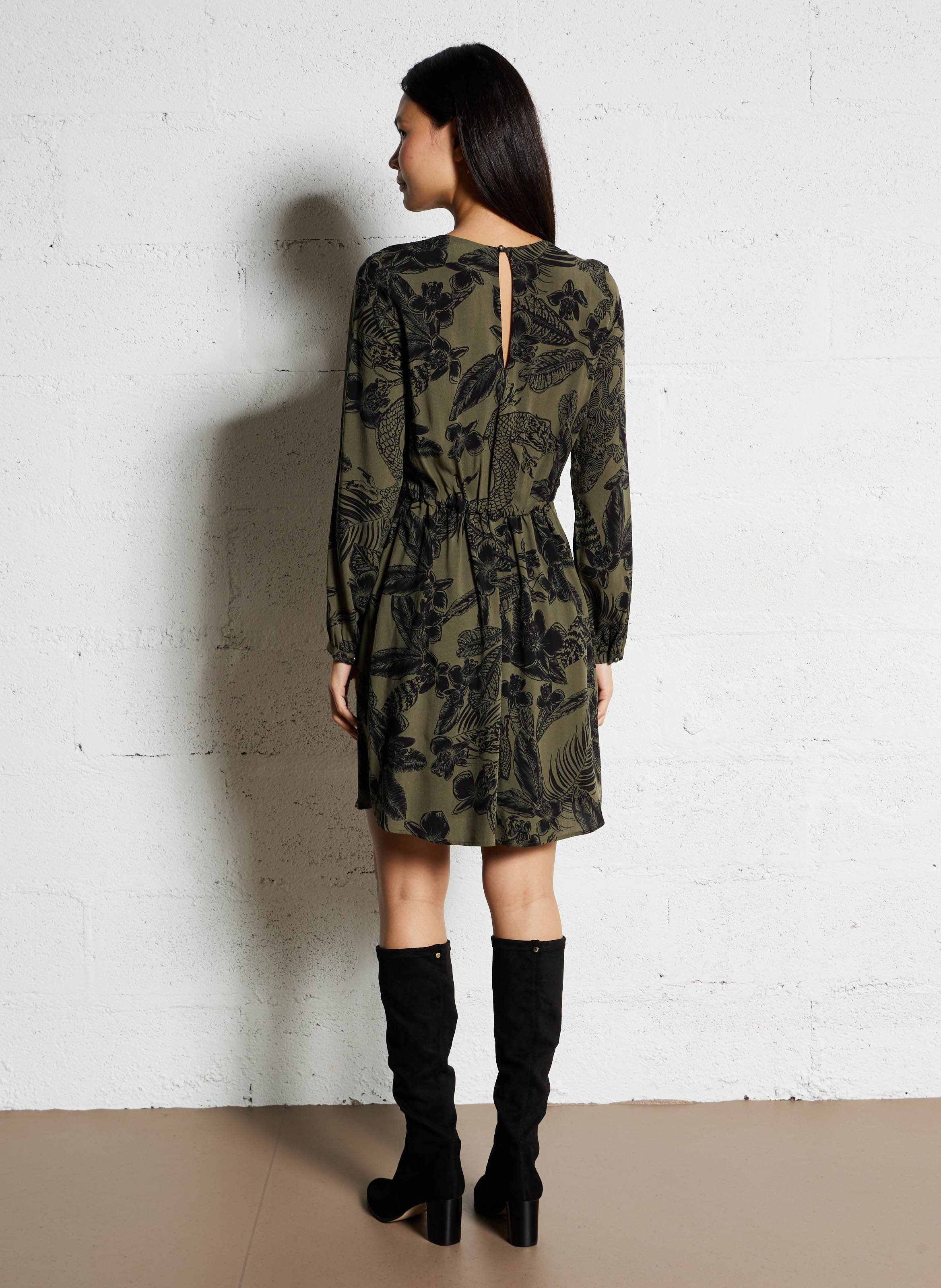 Stretch velvet knee-high boots COSMOPARIS Black