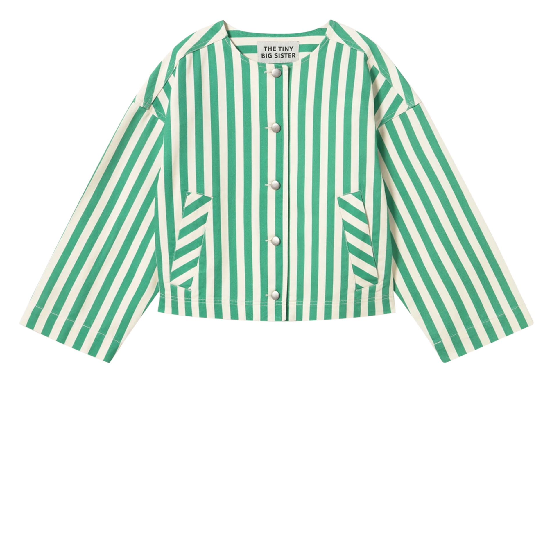 Veste oversize col rond en coton THE TINY BIG SISTER Vert