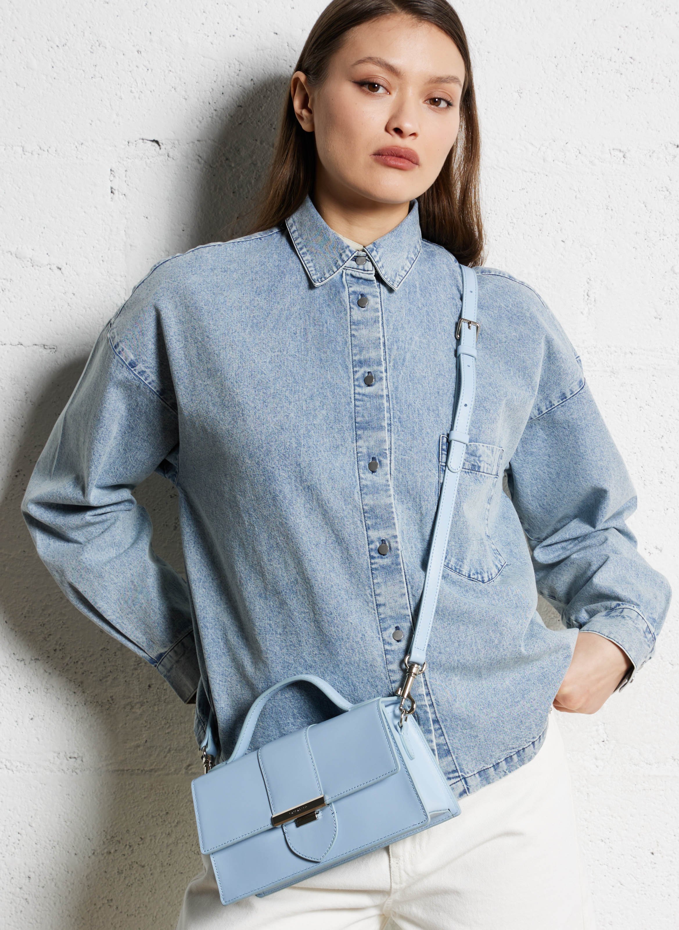 Sac à main en cuir Bleu