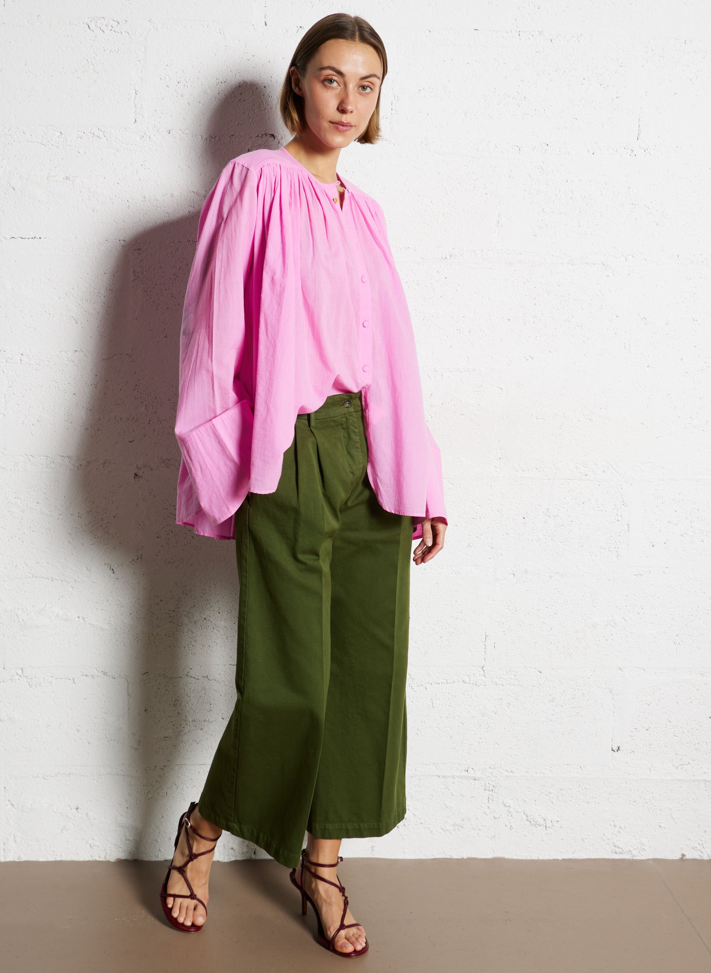 Wide cotton trousers  DIEGA Brown