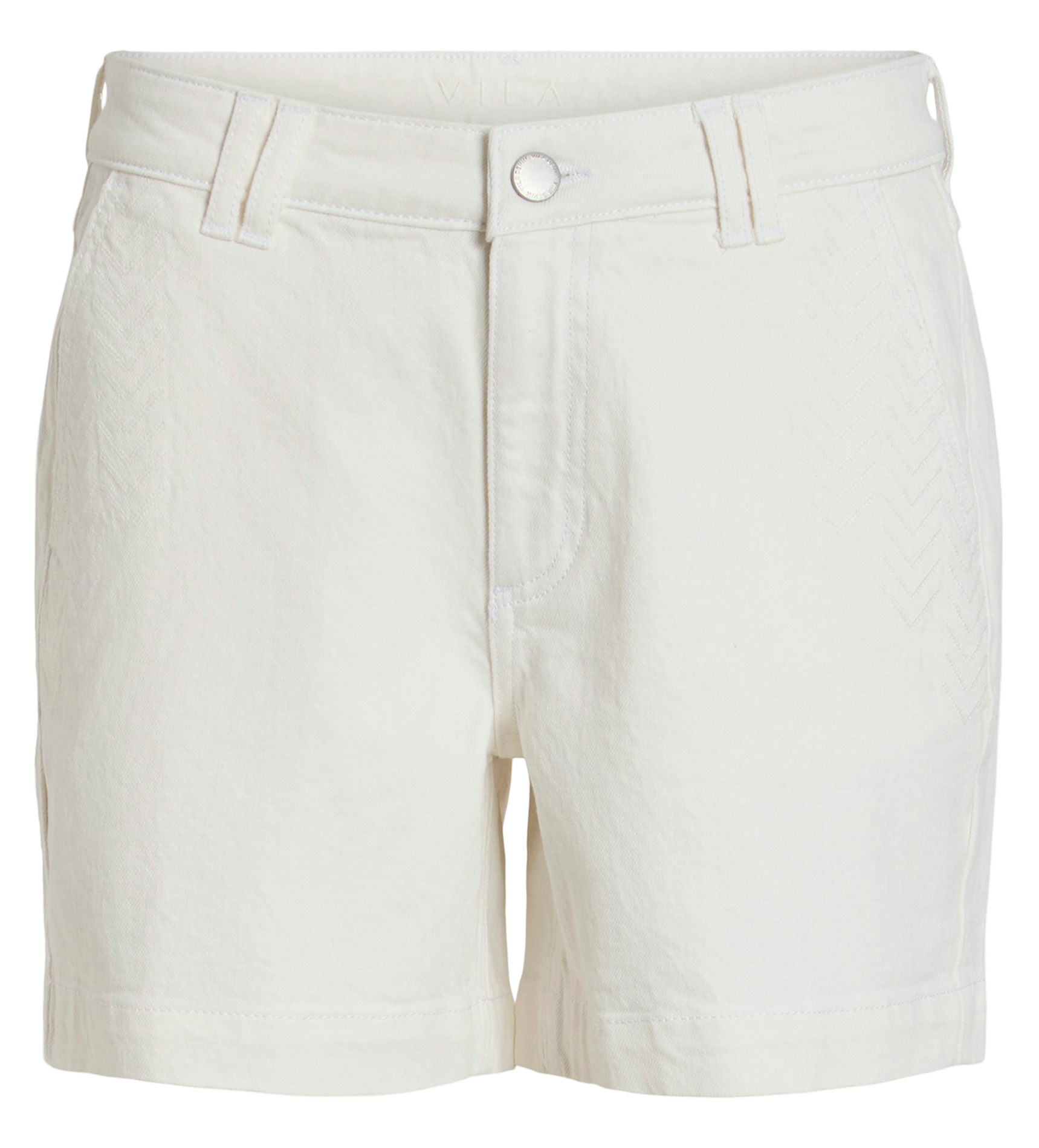 Short droit en coton mélangé VILA Blanc