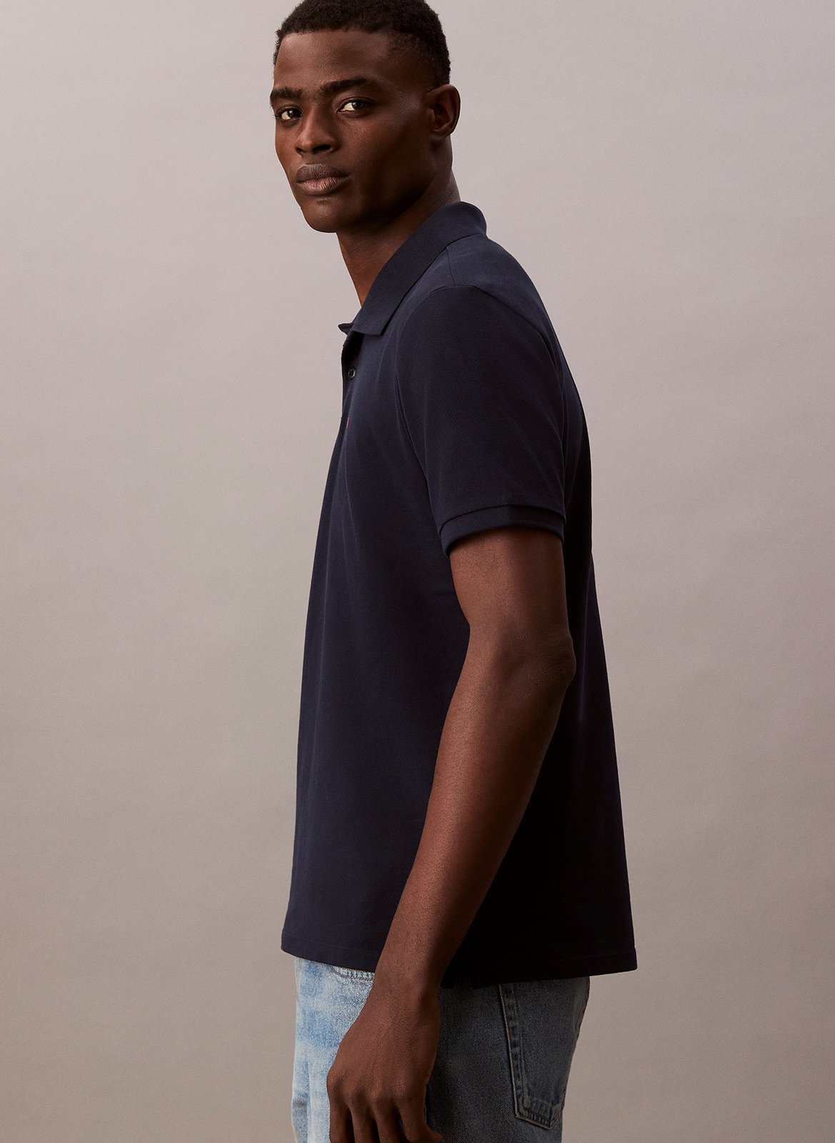 Polo manches courtes regular en coton CALVIN KLEIN Bleu