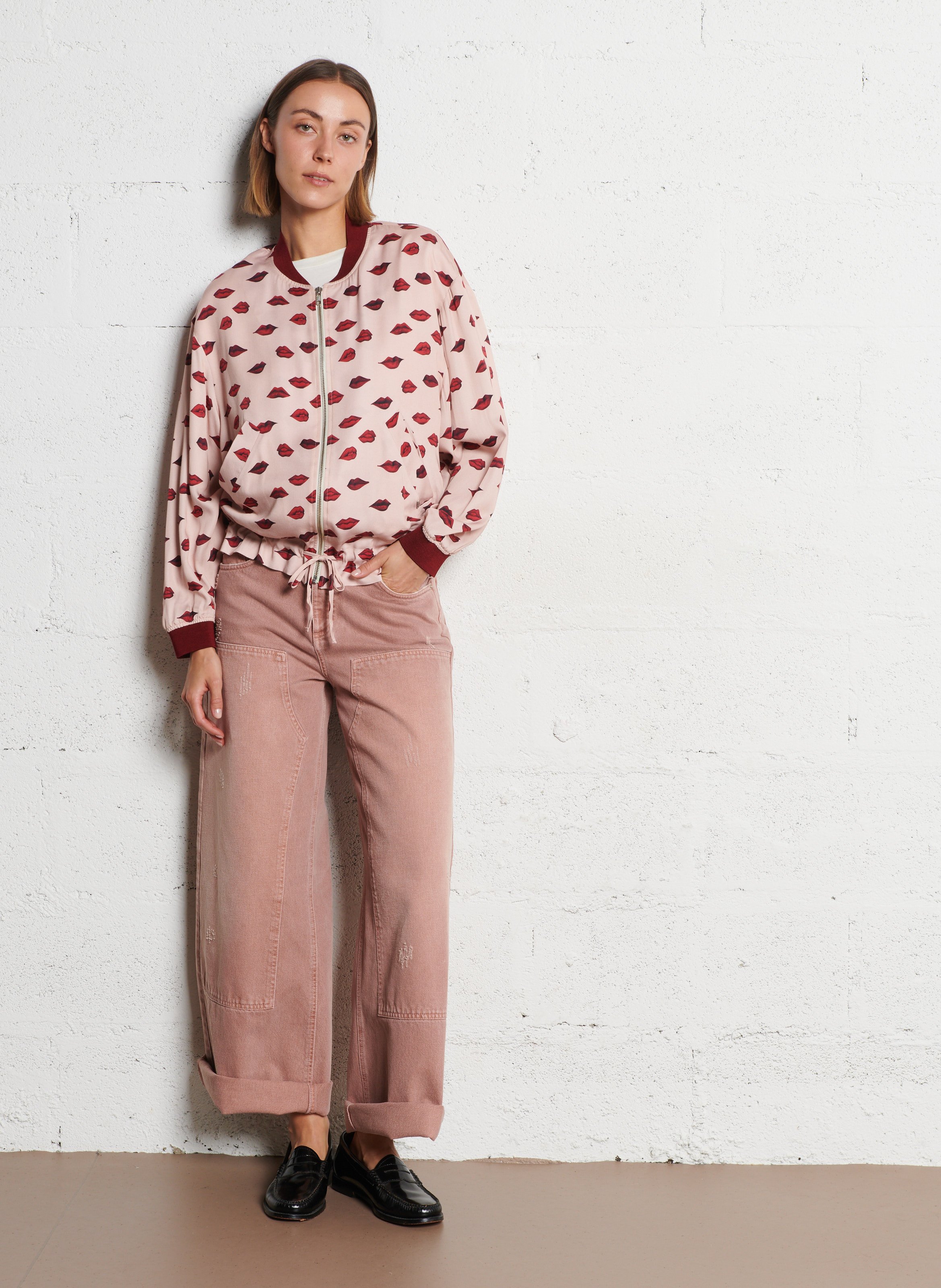 Printed straight jacket IKKS Pink