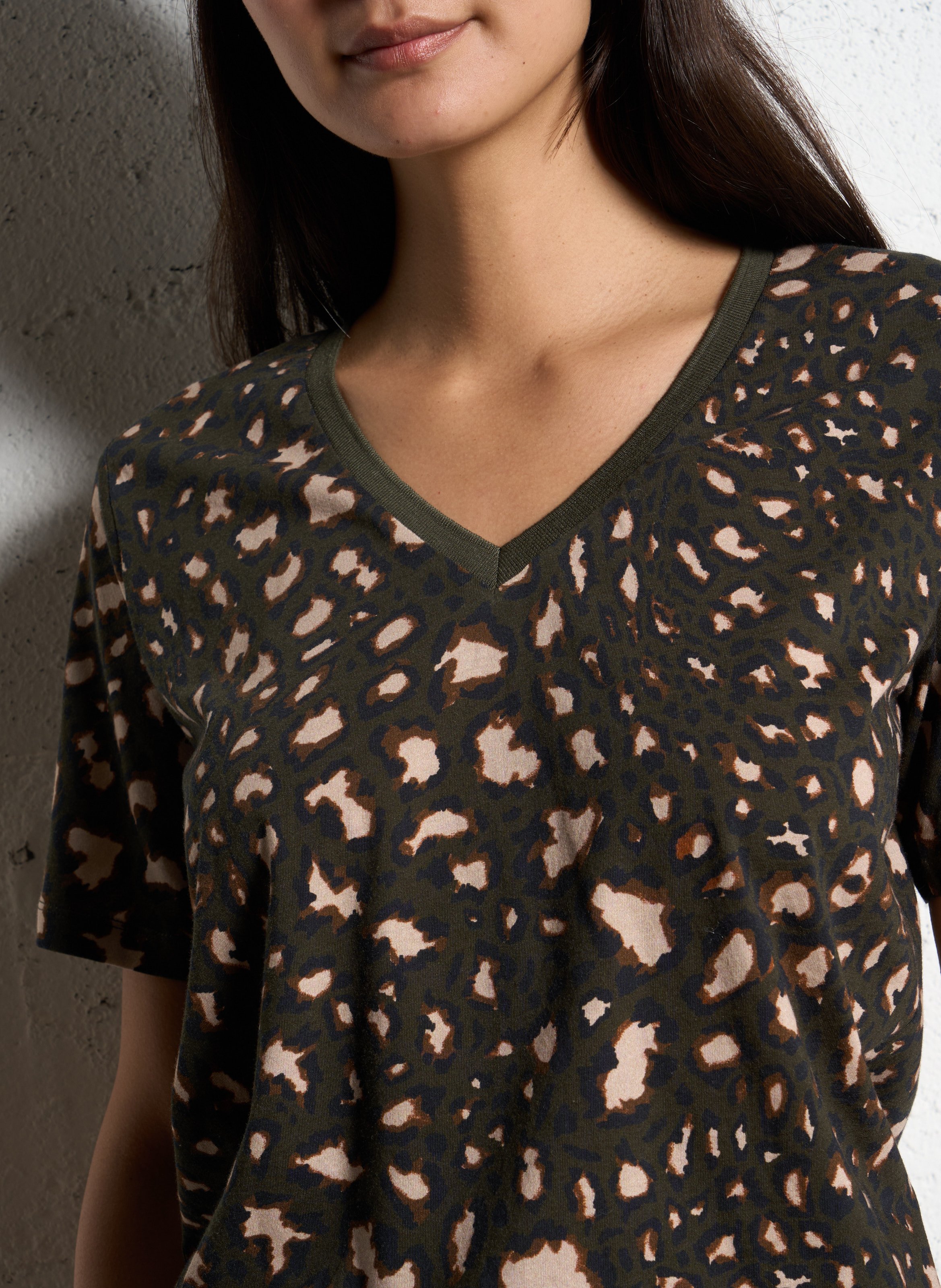 Tee-shirt col rond en coton ONE STEP Vert